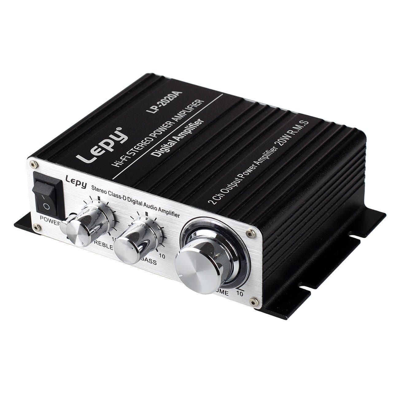 Lepy LP-2020A Hi-Fi Digital Amplifier, Mini Stereo Audio Amplifier with Power Supply Black US