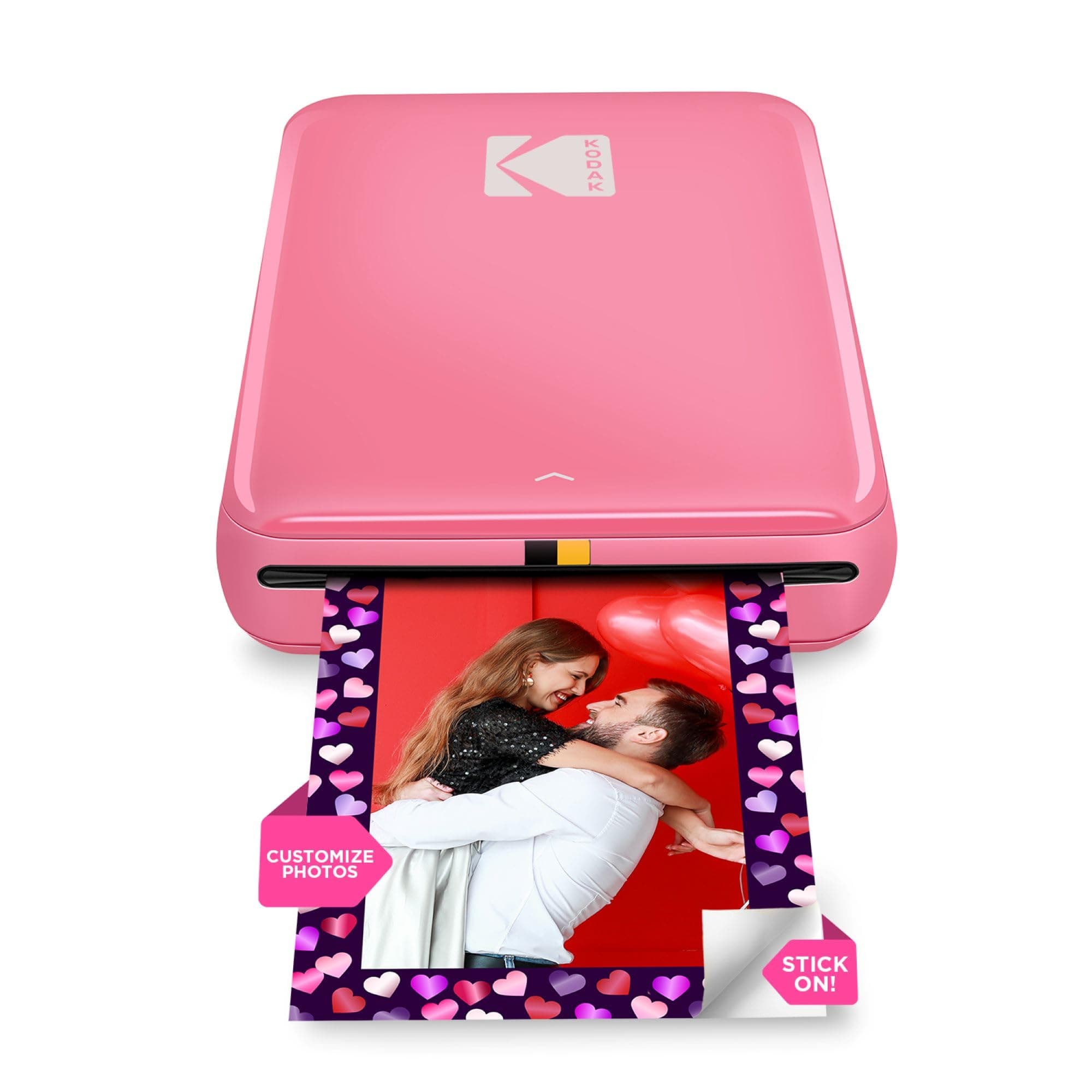 Step Instant Color Photo Printer with Bluetooth/NFC, Zink Technology & KODAK App for iOS & Android (Pink) Prints 2x3" Sticky-Back Photos.