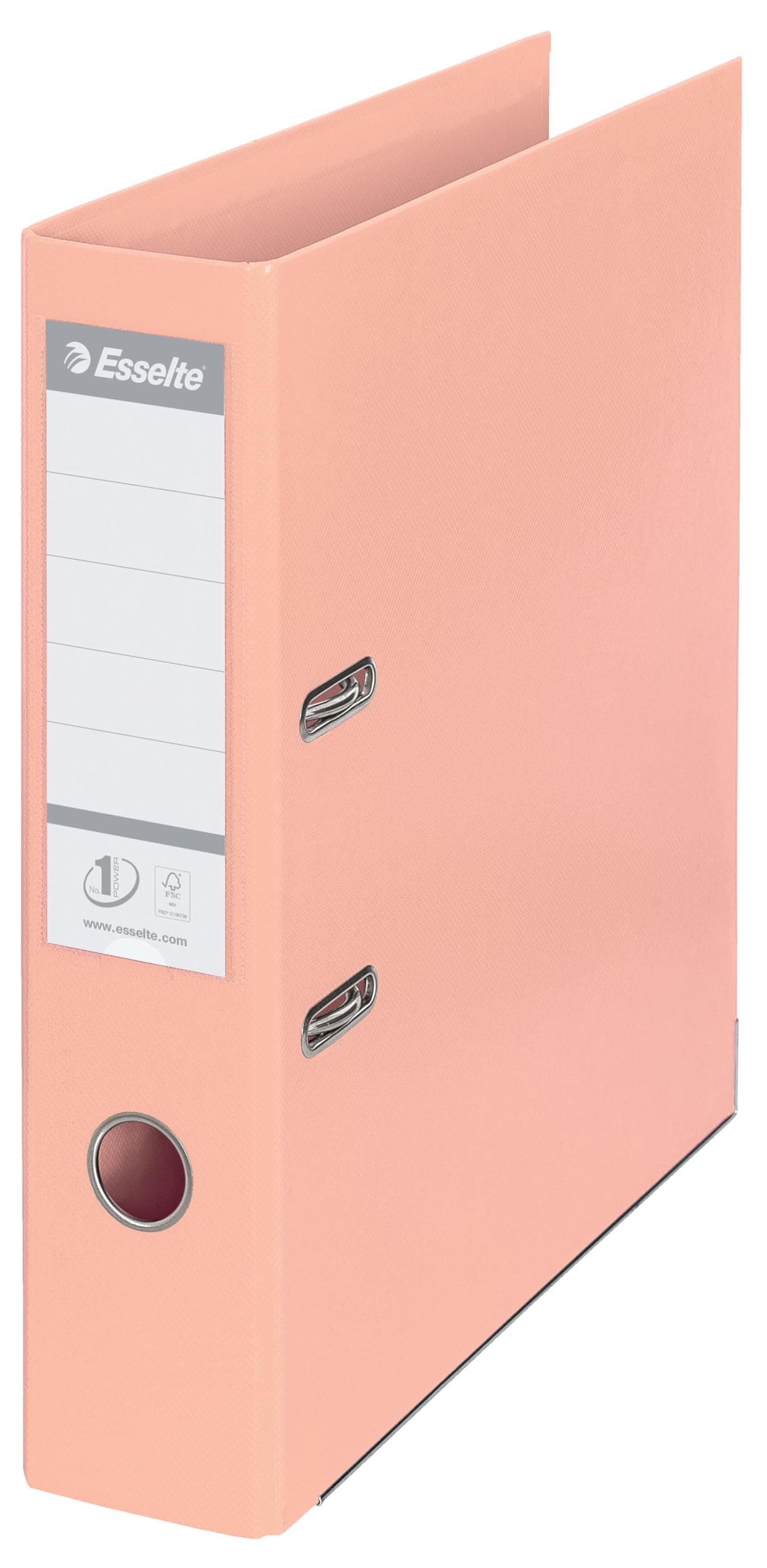 Esselte A4 7.5 cm Spine Plastic Lever Arch File - Solea Peach