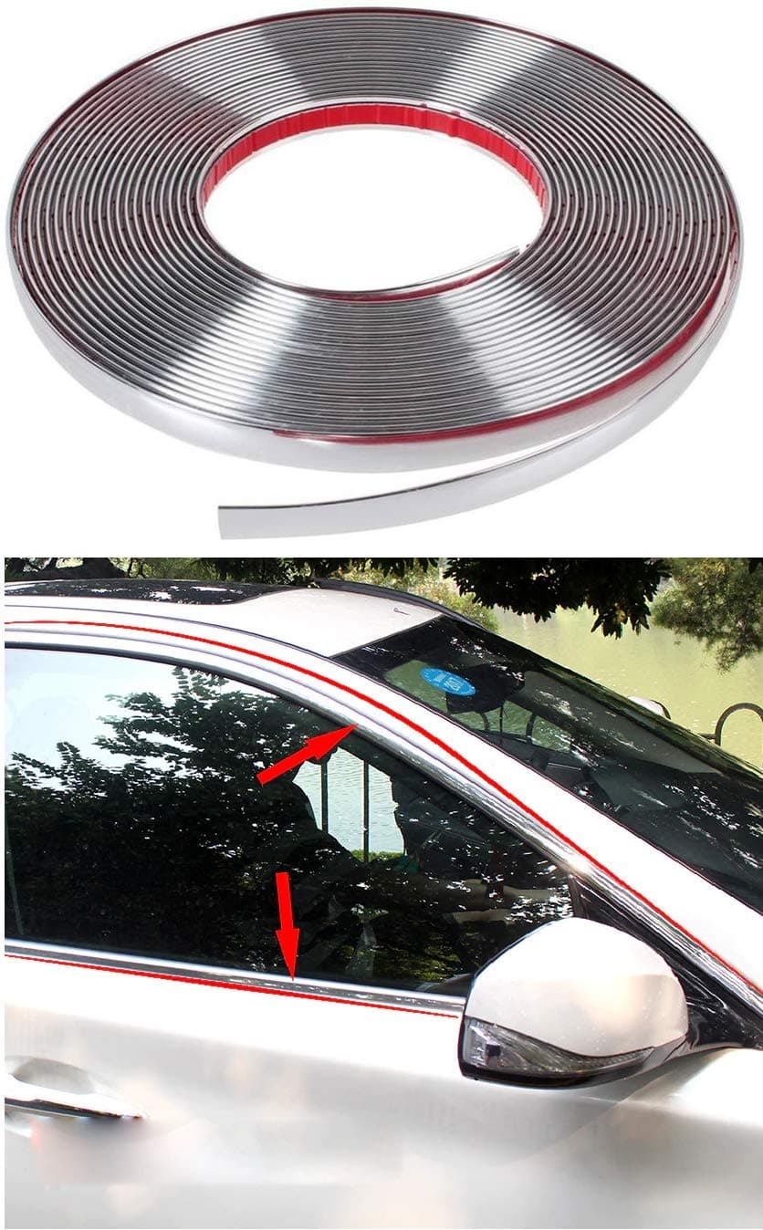 10 mm Side Window Chrome Beading Roll for All Cars Universal (5 Meter Approx)