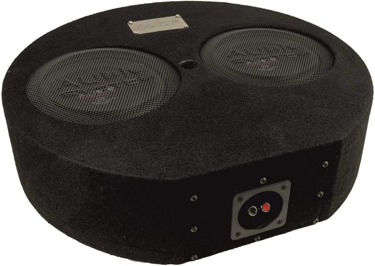Audio System Subframe R08 Flat Active-2 EVO Bass Reflex Housing for Spare Wheel with 2X R 08 Flat EVO + CO-200.1