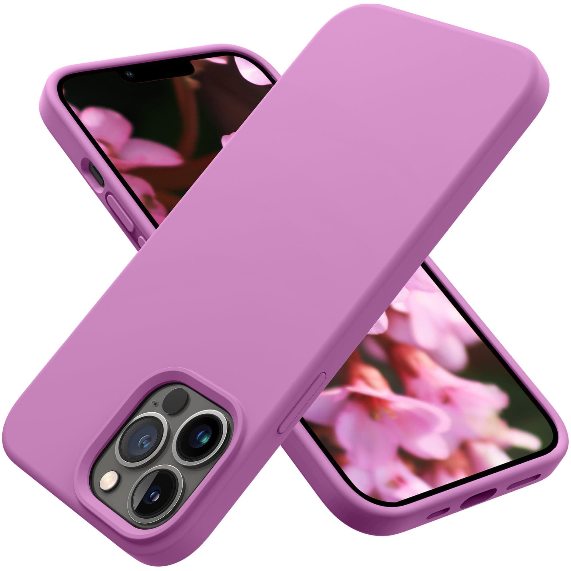 OTOFLY Compatible with iPhone 13 Pro Case,Liquid Silicone Slim Protective Shockproof Phone Case Cover with Anti-Scratch Microfiber Lining, 6.1 inch (Lilac Purple)