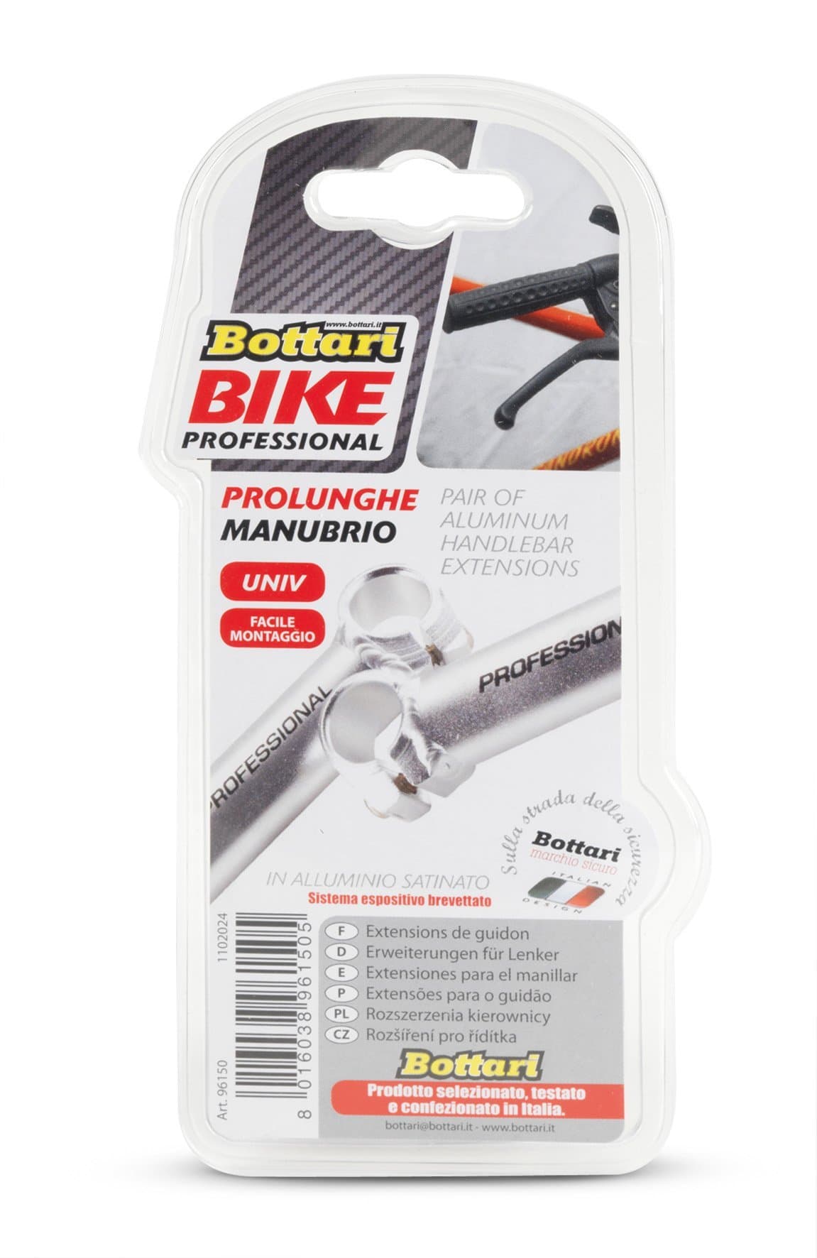 Bottaribike Accessories Aluminium Handle Bar Extensions (Pair) - Silver