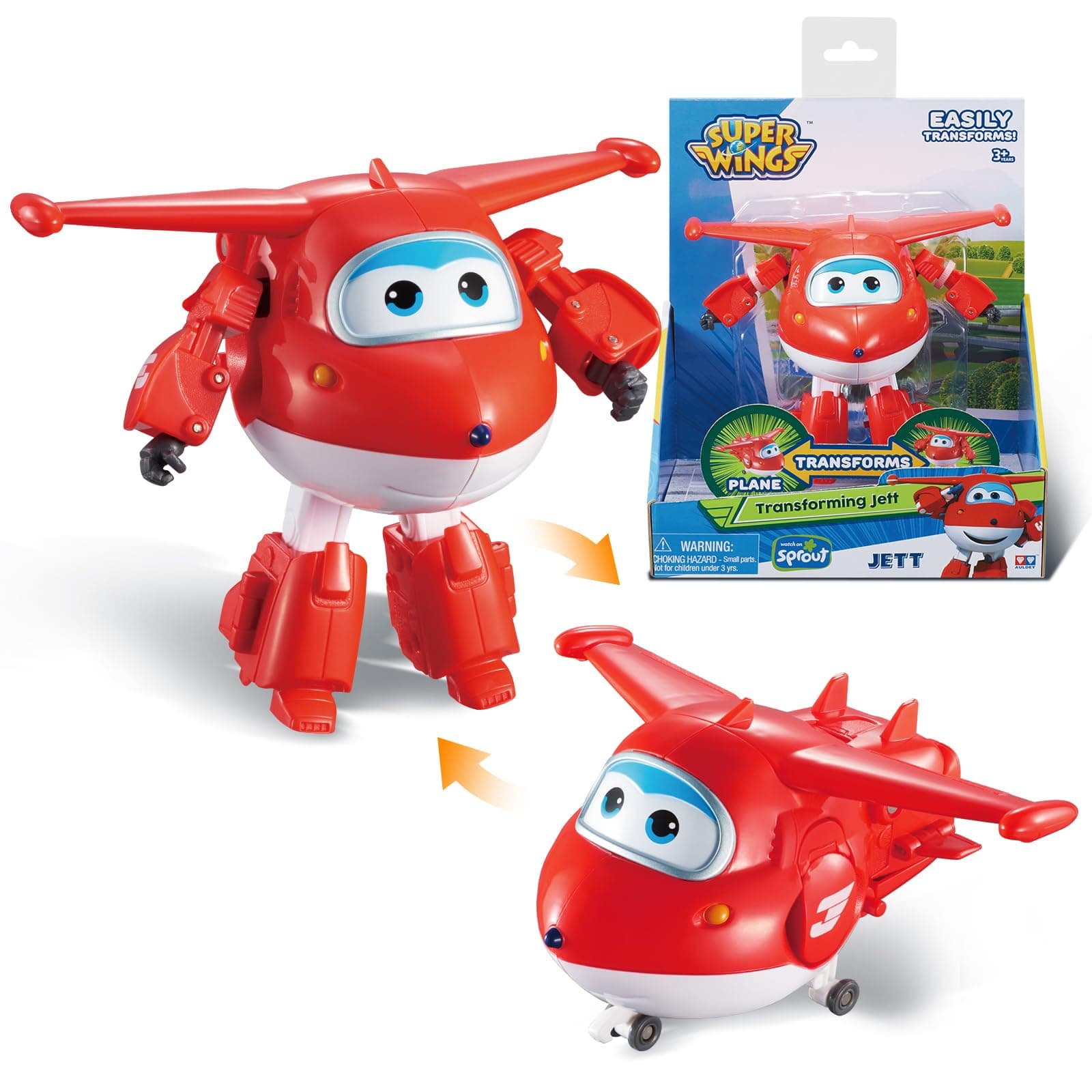 Super Wings Kid - Transforming Jett 5" Scale,Multicolor
