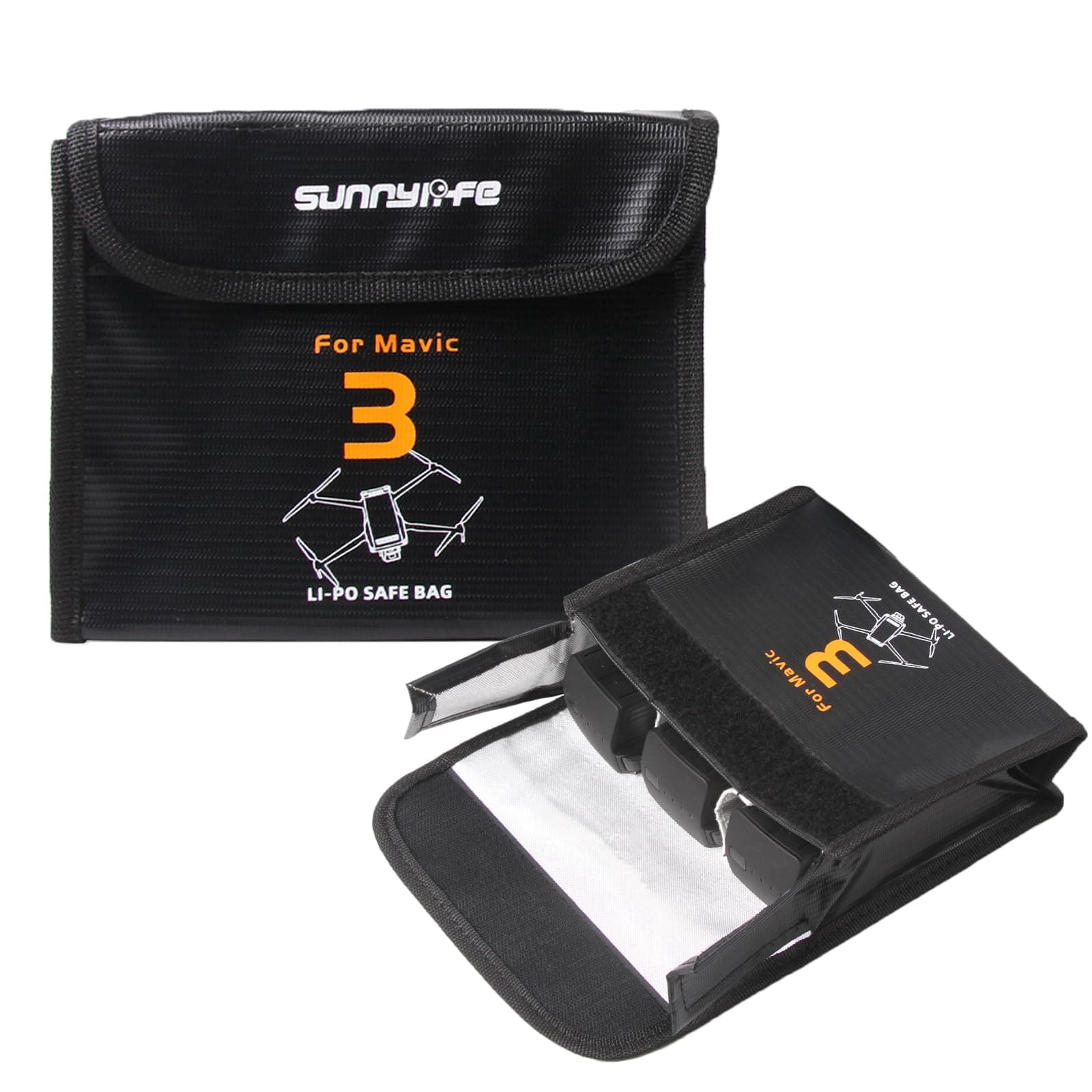 Mavic 3 Pro Battery Bag, Fireproof Explosion-Proof Lipo Batteries Protection Storage Lipo Case for DJI Mavic 3 / Mavic 3 Classic/Mavic 3 Pro Accessories (Large (for 3pcs batteries))