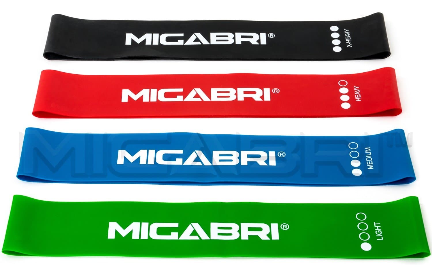 MIGABRI RXT30 Resistance Loop Band Set - Strong Exercise Bands for Legs, Yoga, Pilates, Injury Rehabilitation, Gym Workouts - Tones Muscle, Improves Mobility & Strength - FREE Carry Bag