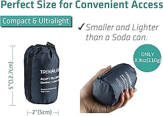 Ultralight Inflating Travel, Camping Pillows Compressible Compact, Inflatable, Comfortable, Ergonomic Pillow For Neck & Lumbar Support And A Good Night Sleep While Camp, Backpacking