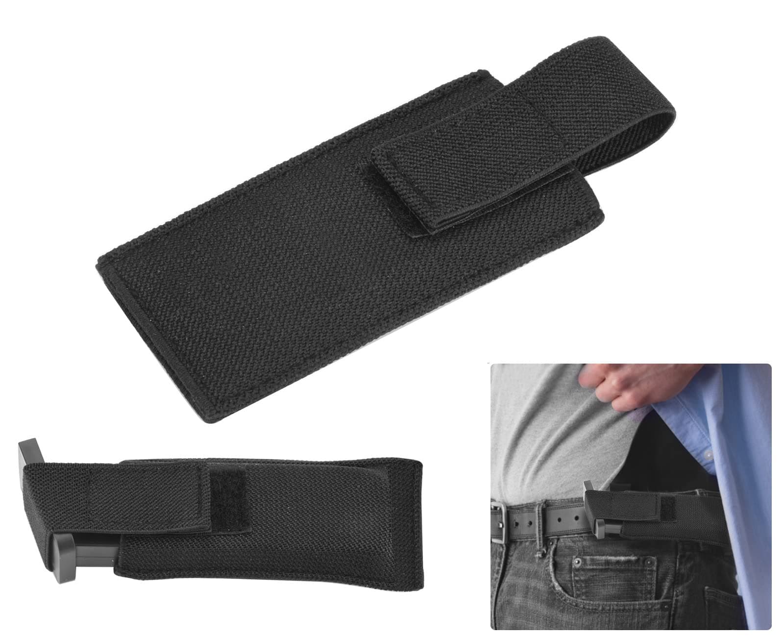 MOTAIN Horizontal Magazine Concealed Carrier,1 Pack Extra Single/Double Pistol Magazine Carrier Pouch with Safety Hook & Loop
