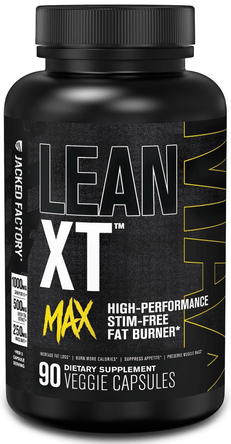 Lean-XT Max - High-Performance Stim-Free Fat Burner with Carnipure, Green Tea Extract, InnoSlim, & ForsLean for Increased Metabolism, Weight Loss, & Appetite Suppression - 90 Count