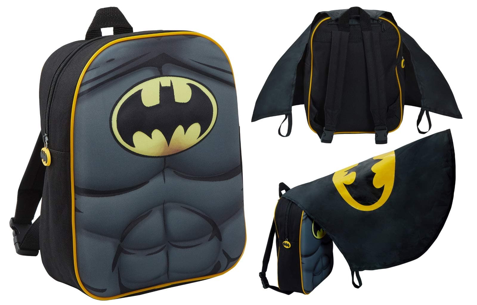 – Batman 3D Backpack with Folding Cape for Kids DC Comics