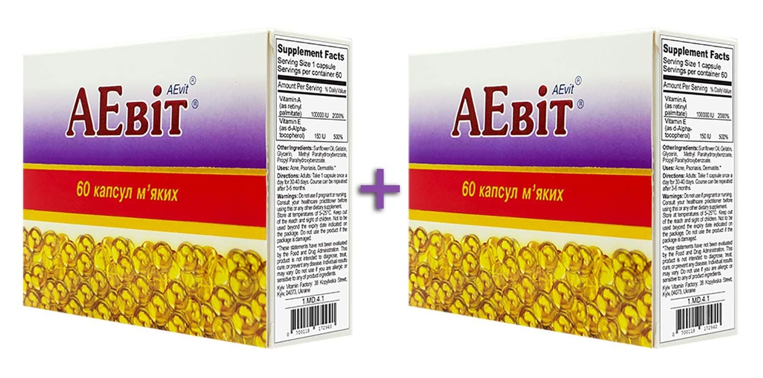 AEvit (A 100,000 IU and E Vitamins Complex 60 softgels (2)