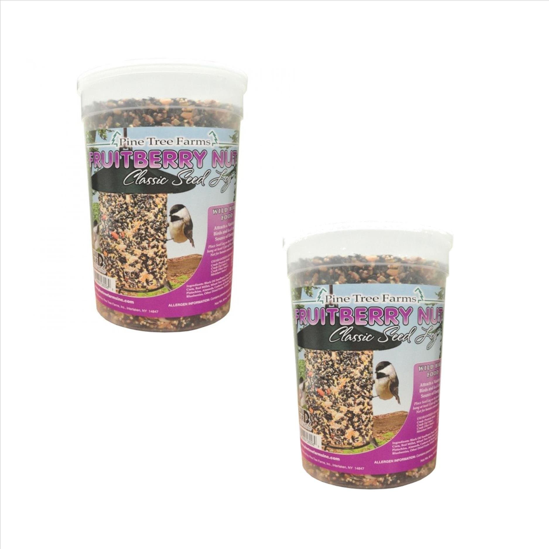 2 Pack, Pine Tree Farms 8006 Fruit Berry Nut Classic Seed Log, 68-Ounce