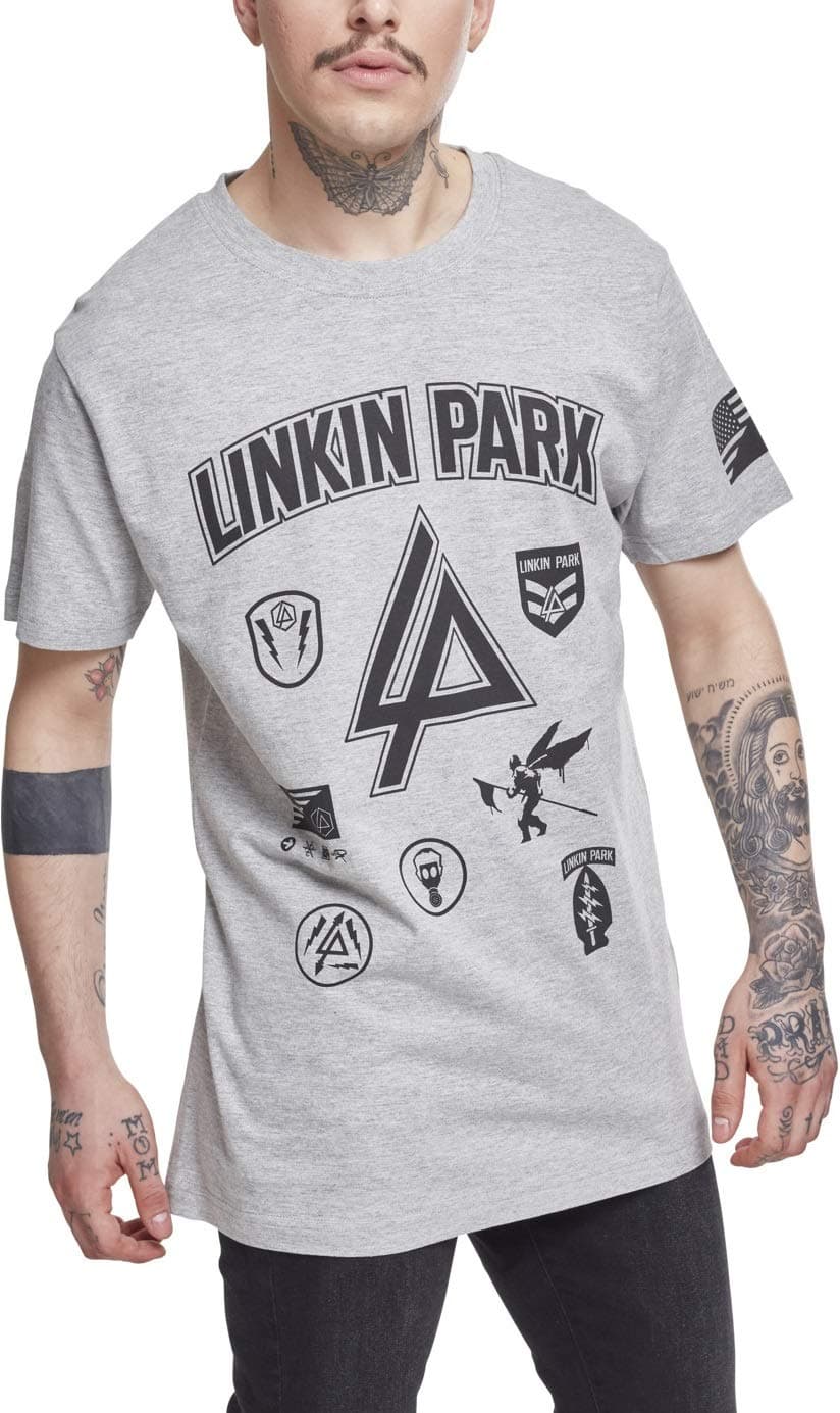 MERCHCODE Men's Linkin Park Patches Tee T-Shirt