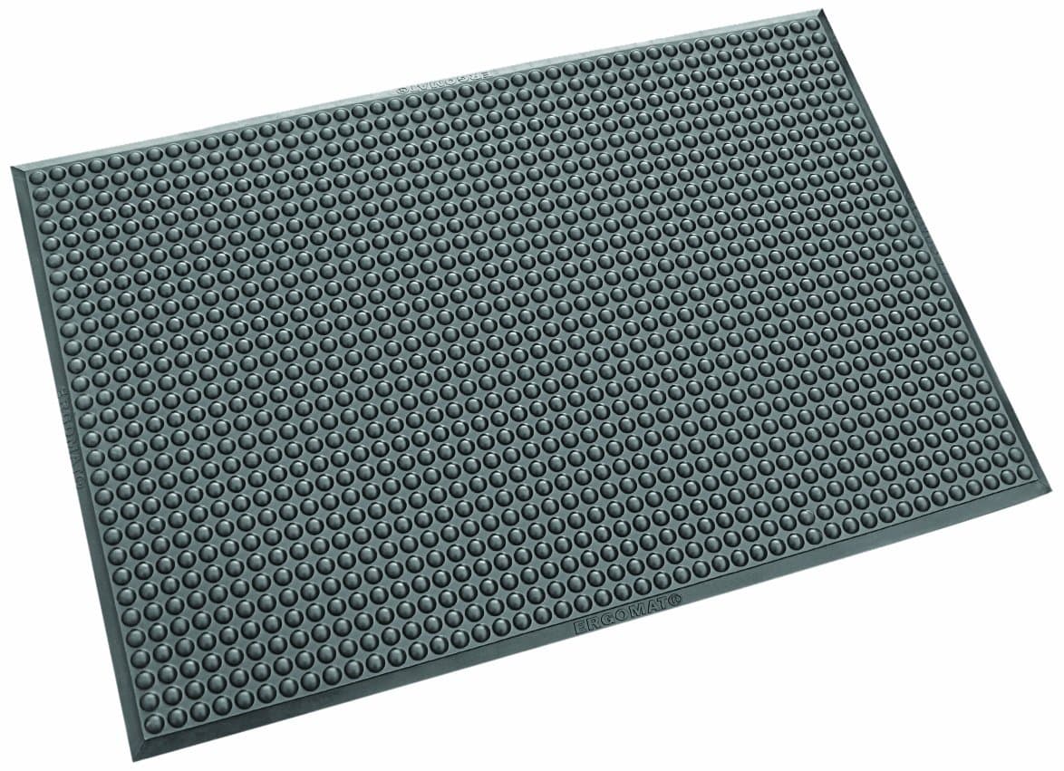 Ergomat Polyurethane Anti-Static Mat, for Dry and Non-Abrasive Areas, 2' Width x 4' Length x 0.62" Thickness, Anthracite