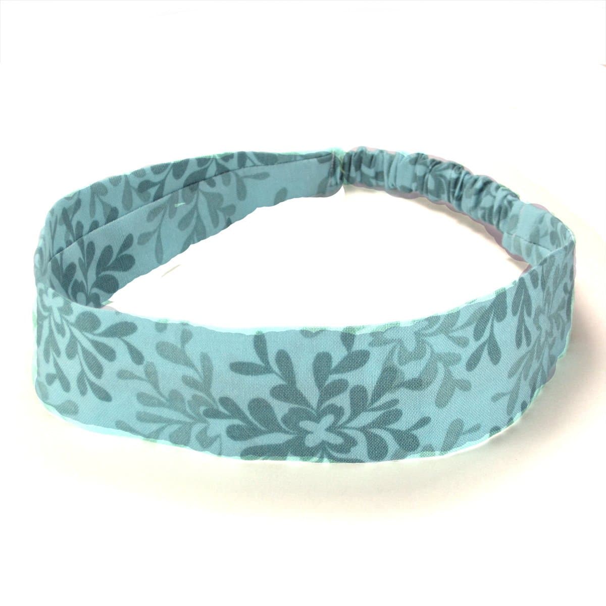 Turquoise Leaves Fabric Headband