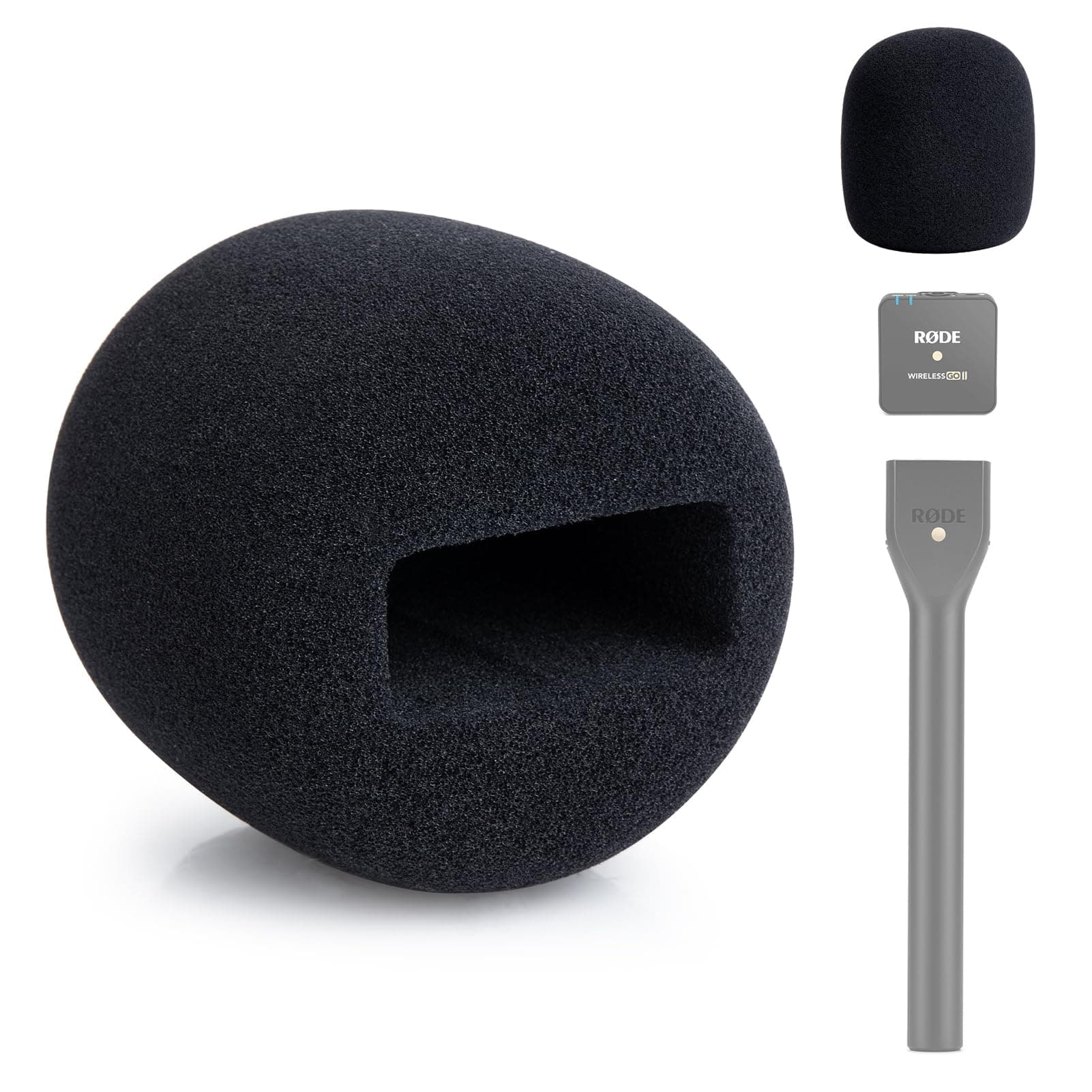 Microphone Cover Foam Compatible with Rode Wireless Go II/PRO Suitable for Interview Go Handheld Adaptor, Replacement Rode Pop Filter to Blocks Out Plosives