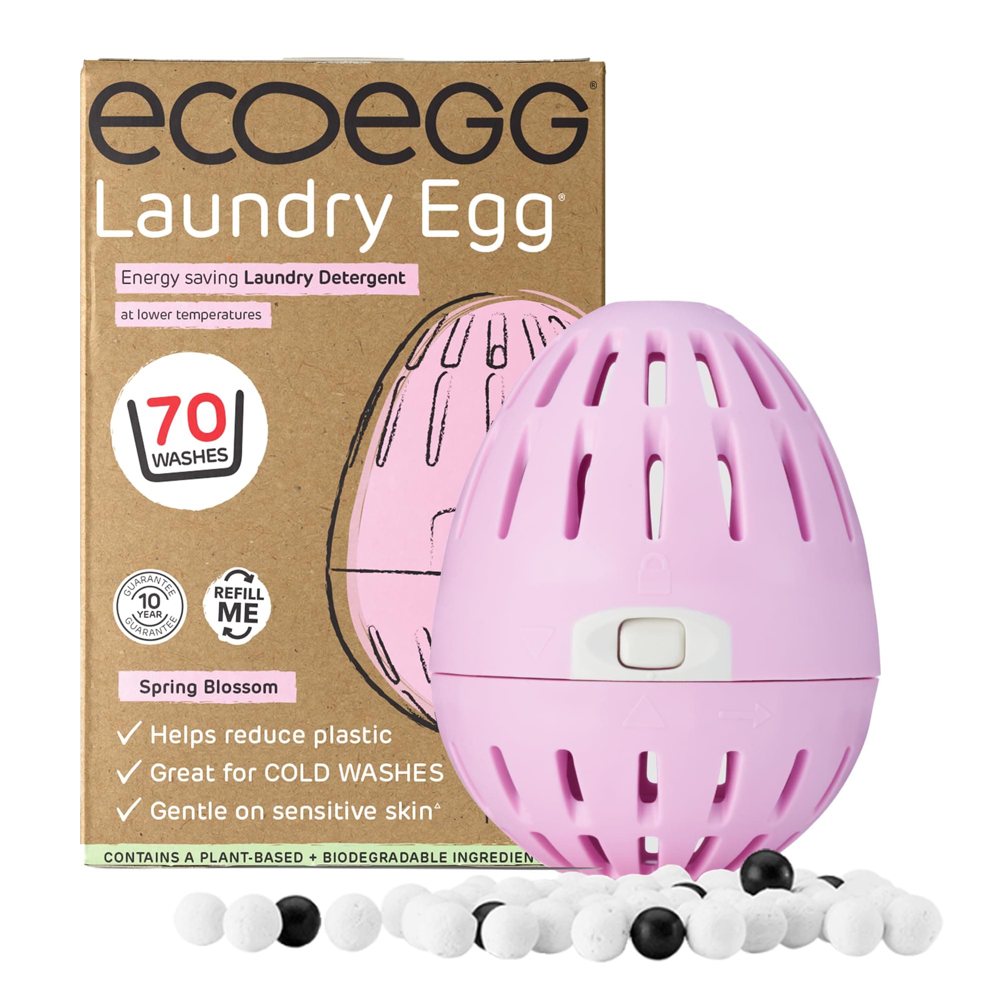 Ecoegg Laundry Egg with 70 washes included | Detergent Replacement | Non bio and no enzymes, phosphates, palm oil, chlorine bleach | Sensitive Skin | Spring Blossom