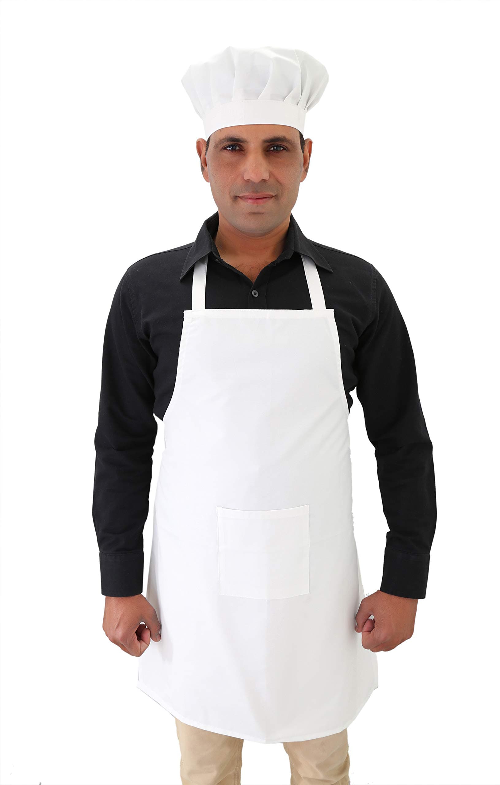 Switchon Polyester Solid Plain Chef Apron with Cap – Free Size | Unisex Cooking, Kitchen & Multipurpose | For Home, Hotels, Cafés & Restaurants | Ideal for Cooking, Gardening & Craft Work