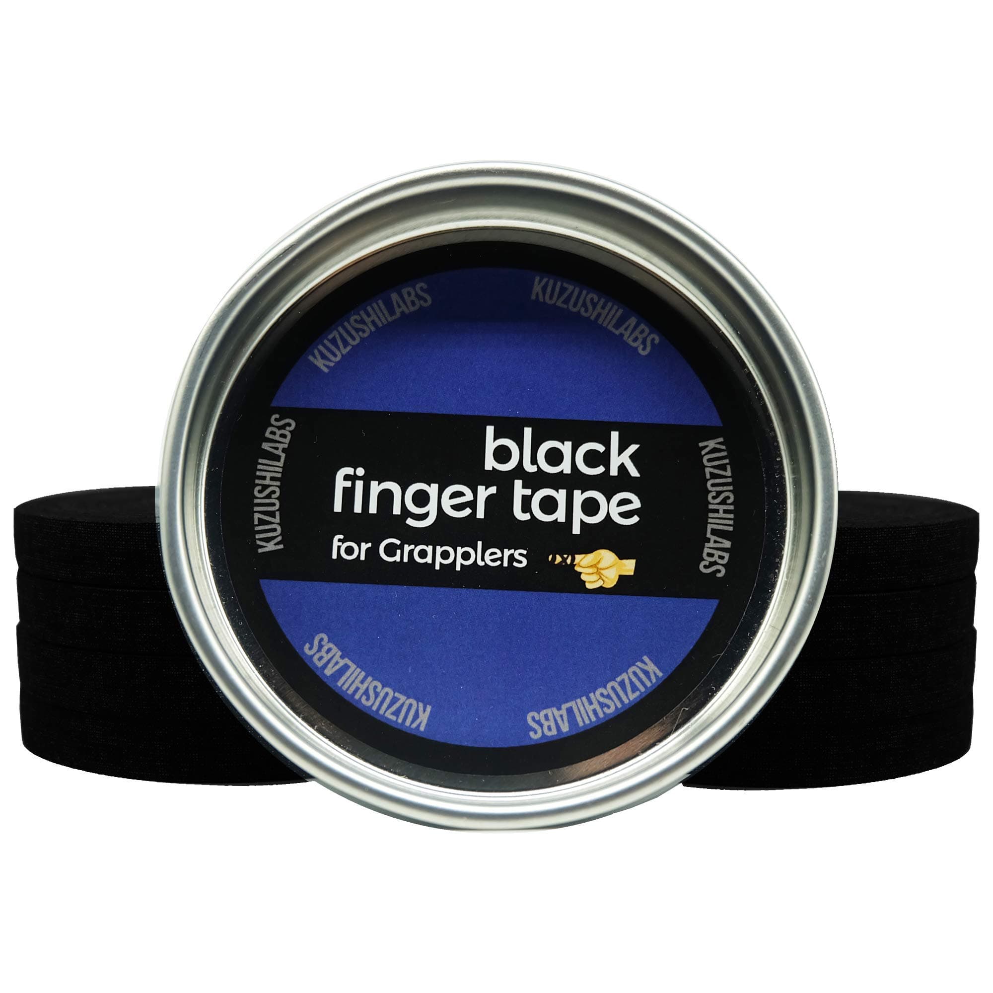 Black Finger Tape (8 Pack) with Case for BJJ, Grappling, Judo, Climbing 0.3" x 45 Feet