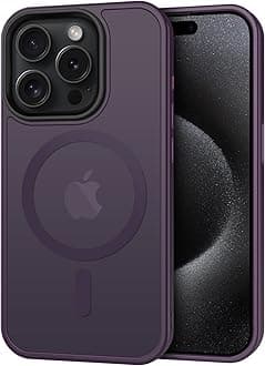 CACOE for iPhone 15 Pro Max Case with Camera Protection, Compatible with MagSafe, Shockproof Scratch-Resistant Magnetic Back Phone Cover for iPhone 15 Pro Max Case Dark Purple