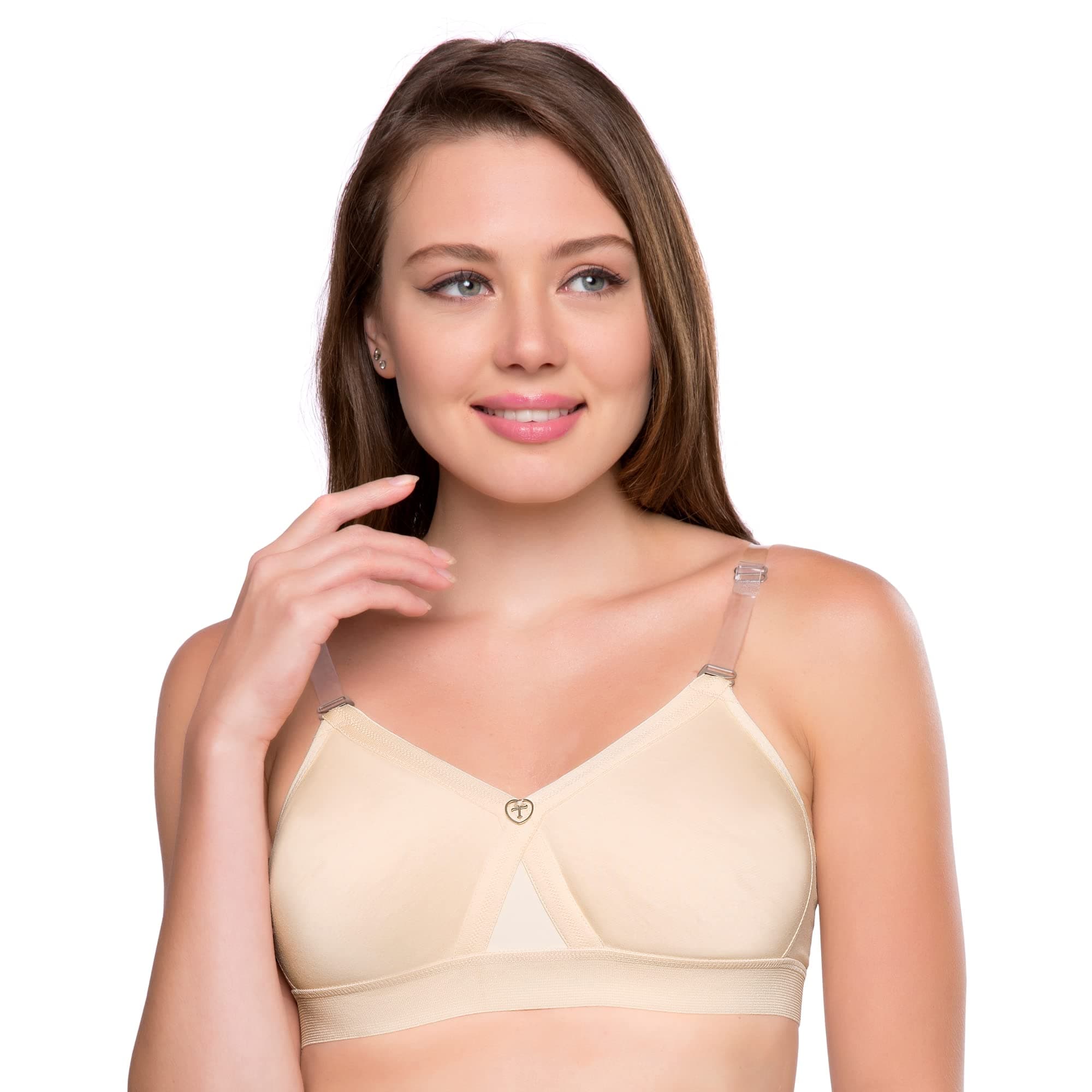 Women's Cotton Padded Wire Free Non-Wired Full-Coverage Bra
