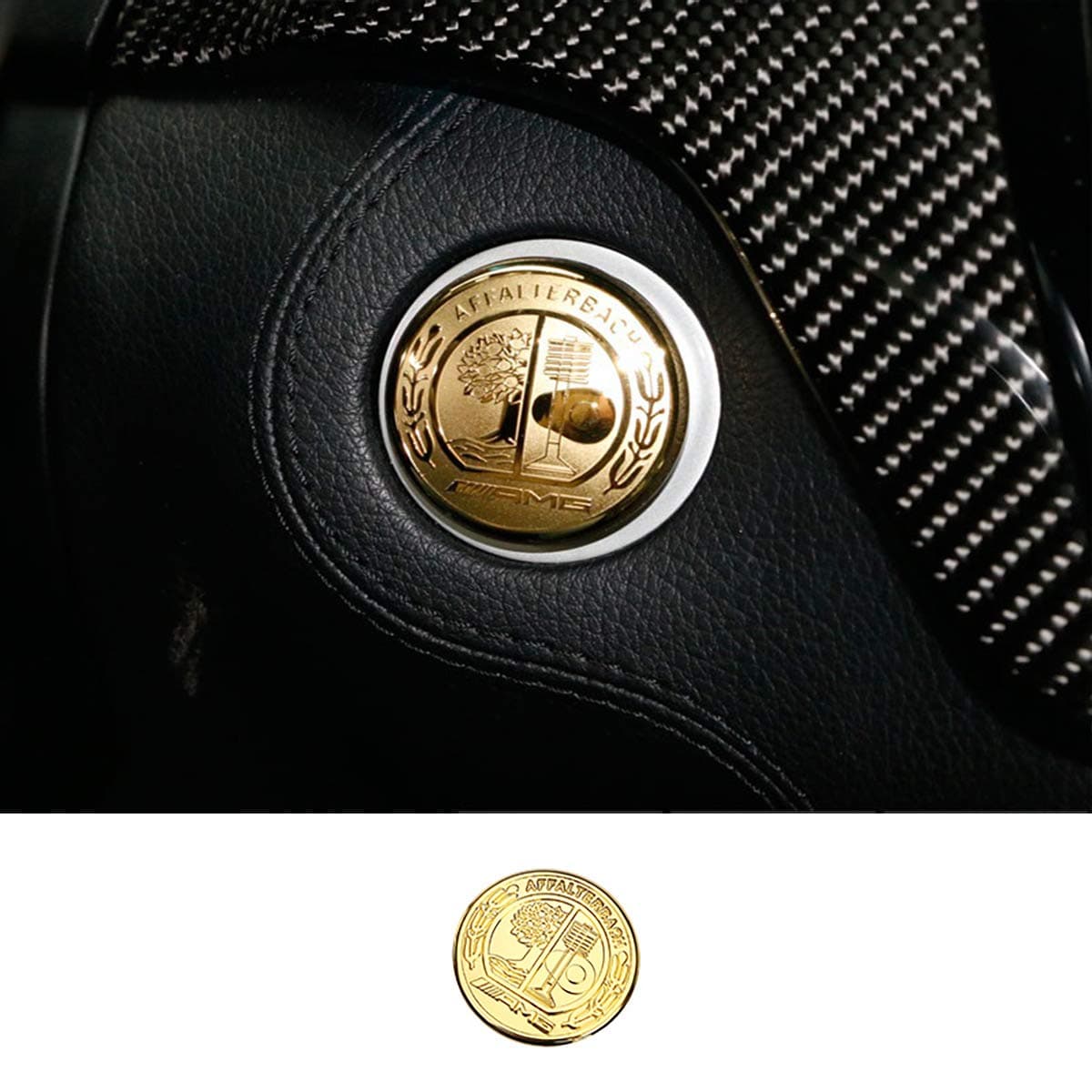TopDall AMG Engine Ignition Button Sticker Affalterbach Tree Logo for Mercedes-Benz