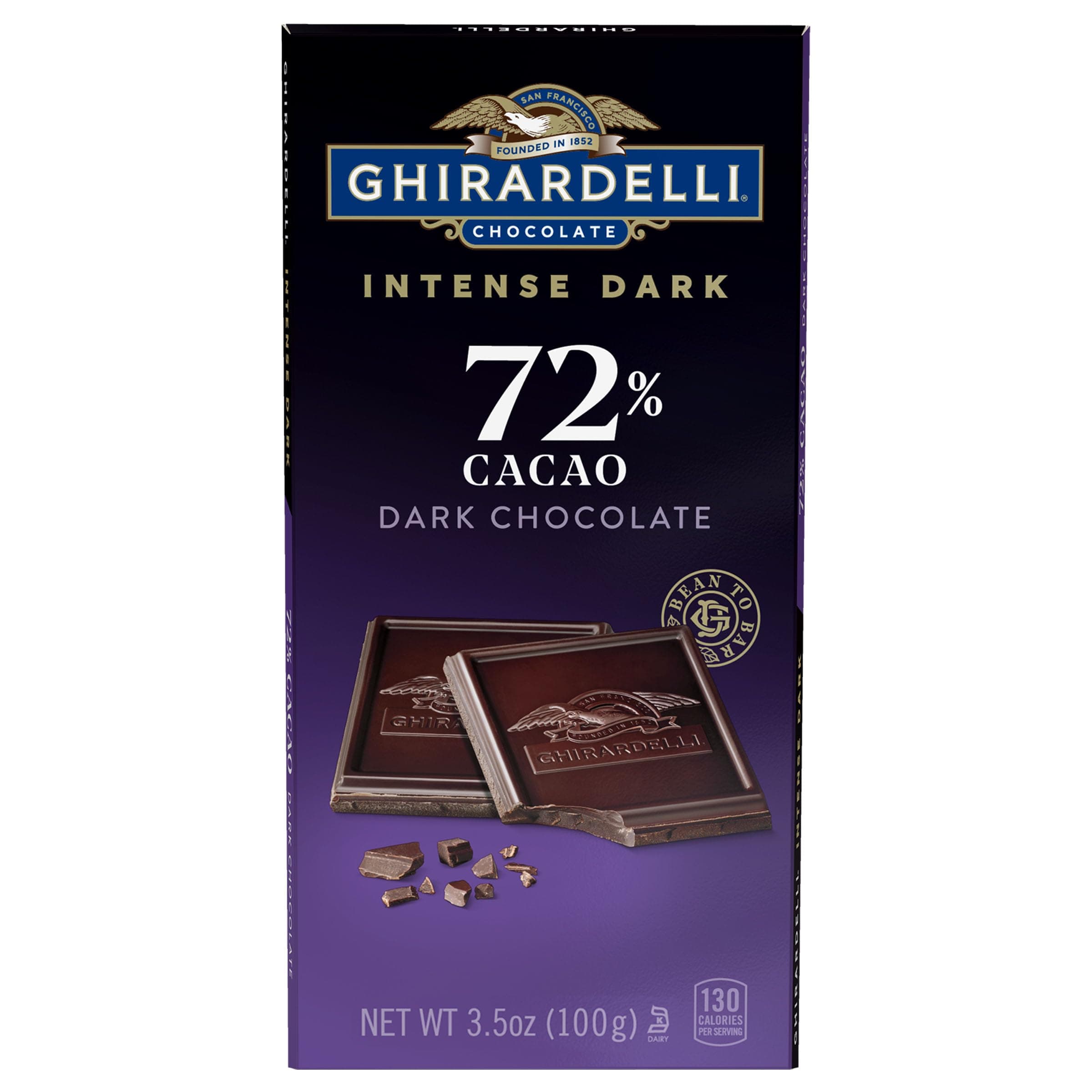 Intense Dark Chocolate 72% Cacao 100g