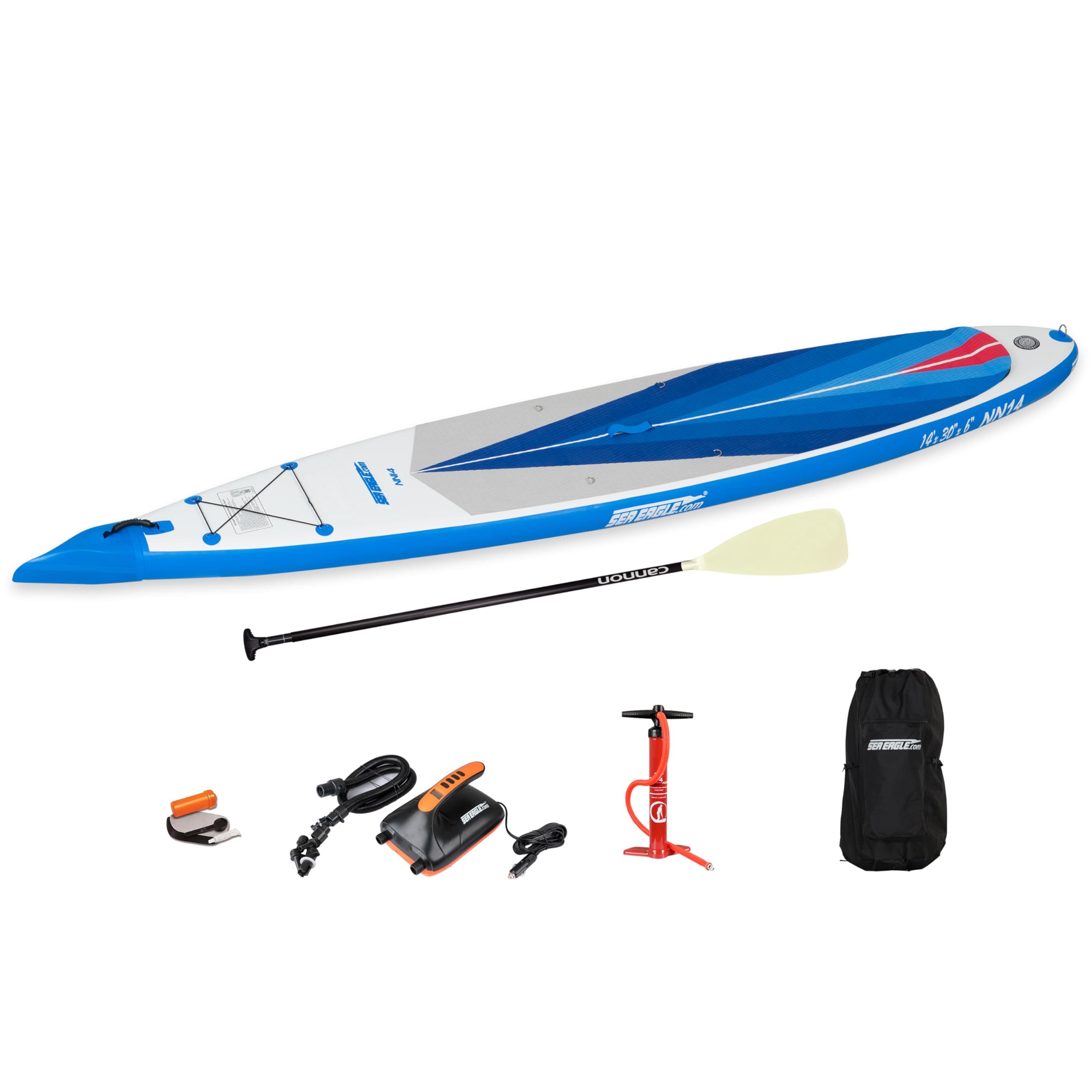 Sea Eagle NeedleNose 14’ Inflatable Lightweight High Pressure Drop Stitch Stand Up Paddle Board SUP, Patented Wave Piercing Bow
