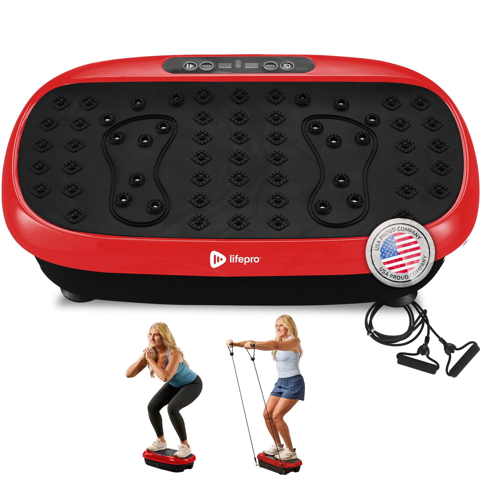 Lifepro Compact Vibration Plate Exercise Machine, Mini Full Body Vibration Platform Exercise Machine for Lymphatic Drainage with Acupressure Nodes, Burn Calories, Helps Alleviate Back & Joint Pain