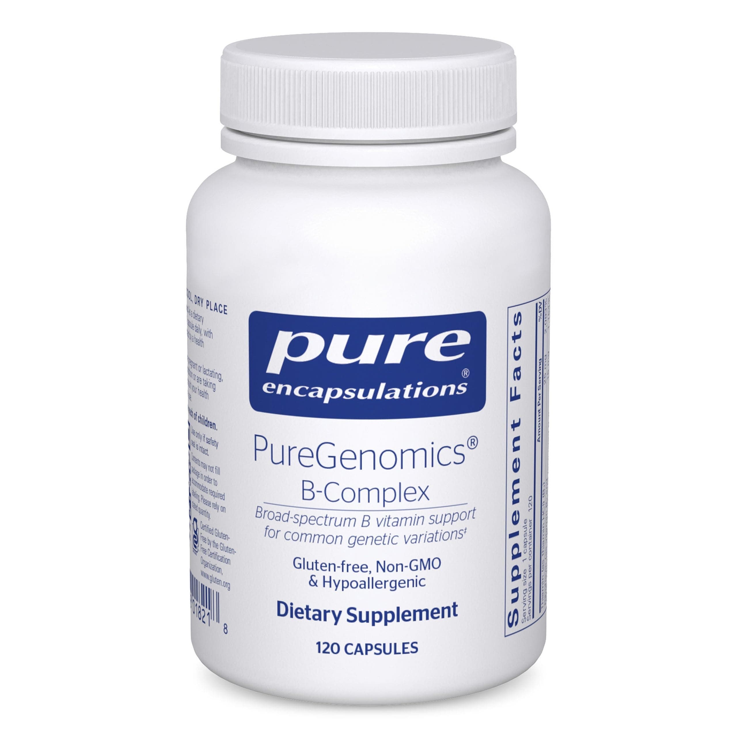 Pure Encapsulations PureGenomics B-Complex - Broad Spectrum B Vitamin Support for Genetic Expression, Cellular Function, Hormone Production & Energy Metabolism* - with Vitamin B12 & B6-120 Capsules