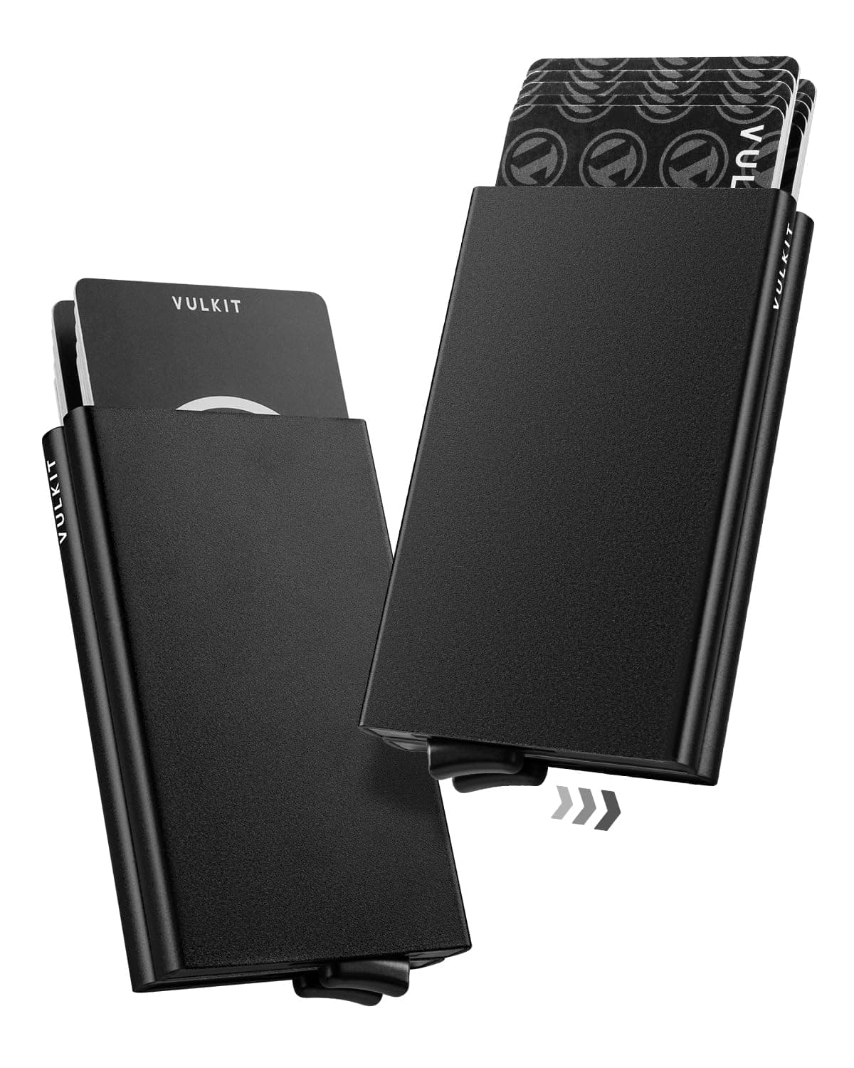 VULKIT Pop Up Card Holder Minimalist Card Case RFID Blocking Double Slim Aluminum Metal Case for Men or Women