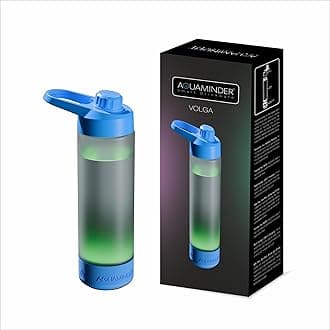 Aquaminder Silicone Smart Water Bottle With Hydration Reminder For Adult & Kids With Easy Grip, Glows & Beep Feature Frosted Water Bottle 770 Ml | Perfect For Gift, Gym,Office & Daily Use (Volga Blue)