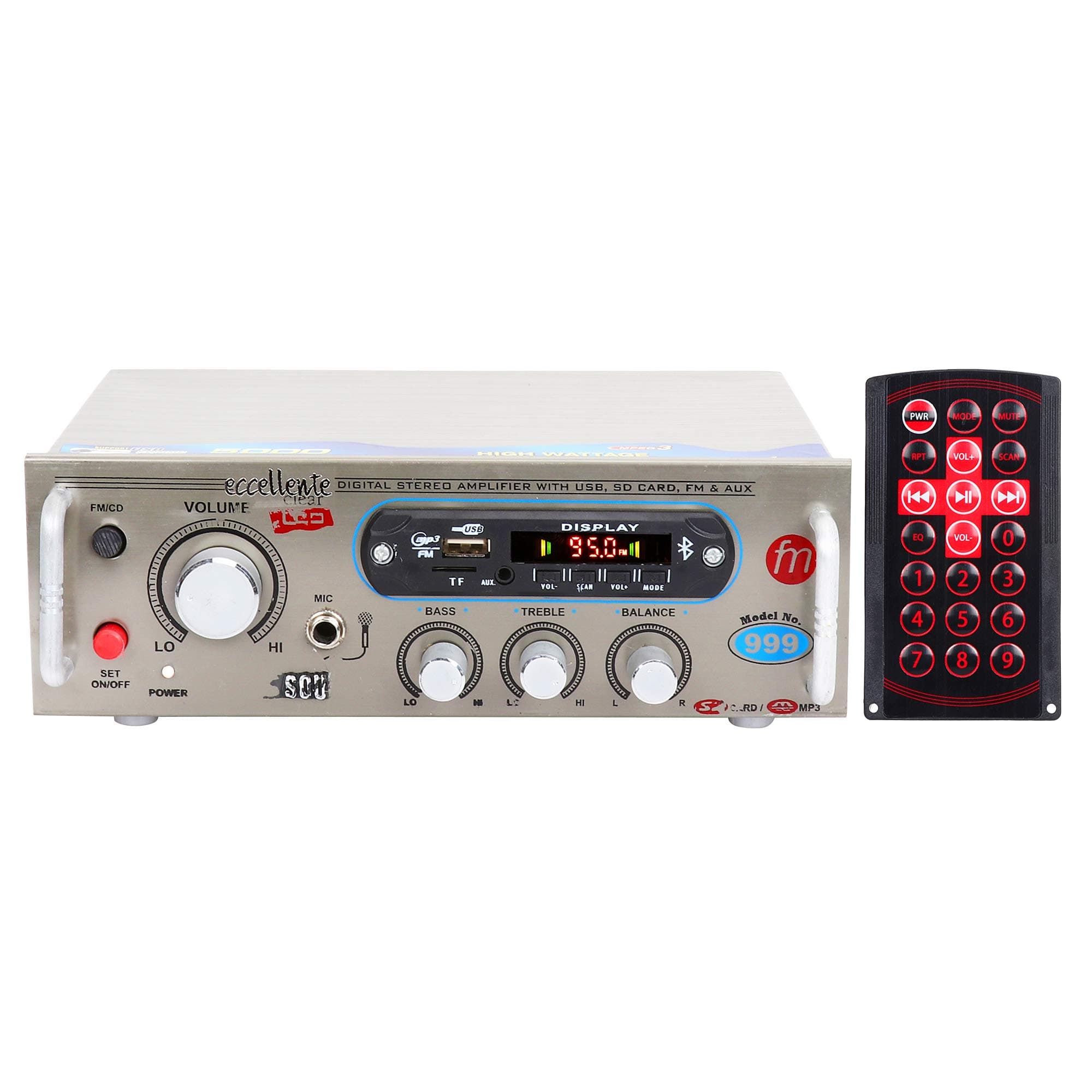 Eccellente Music Amplifier with Bluetooth, FM, AX Line, USB_Connect with Laptop, Tablet, Mobile, TV_HT131_Connect 4 Speakers - 10W Each