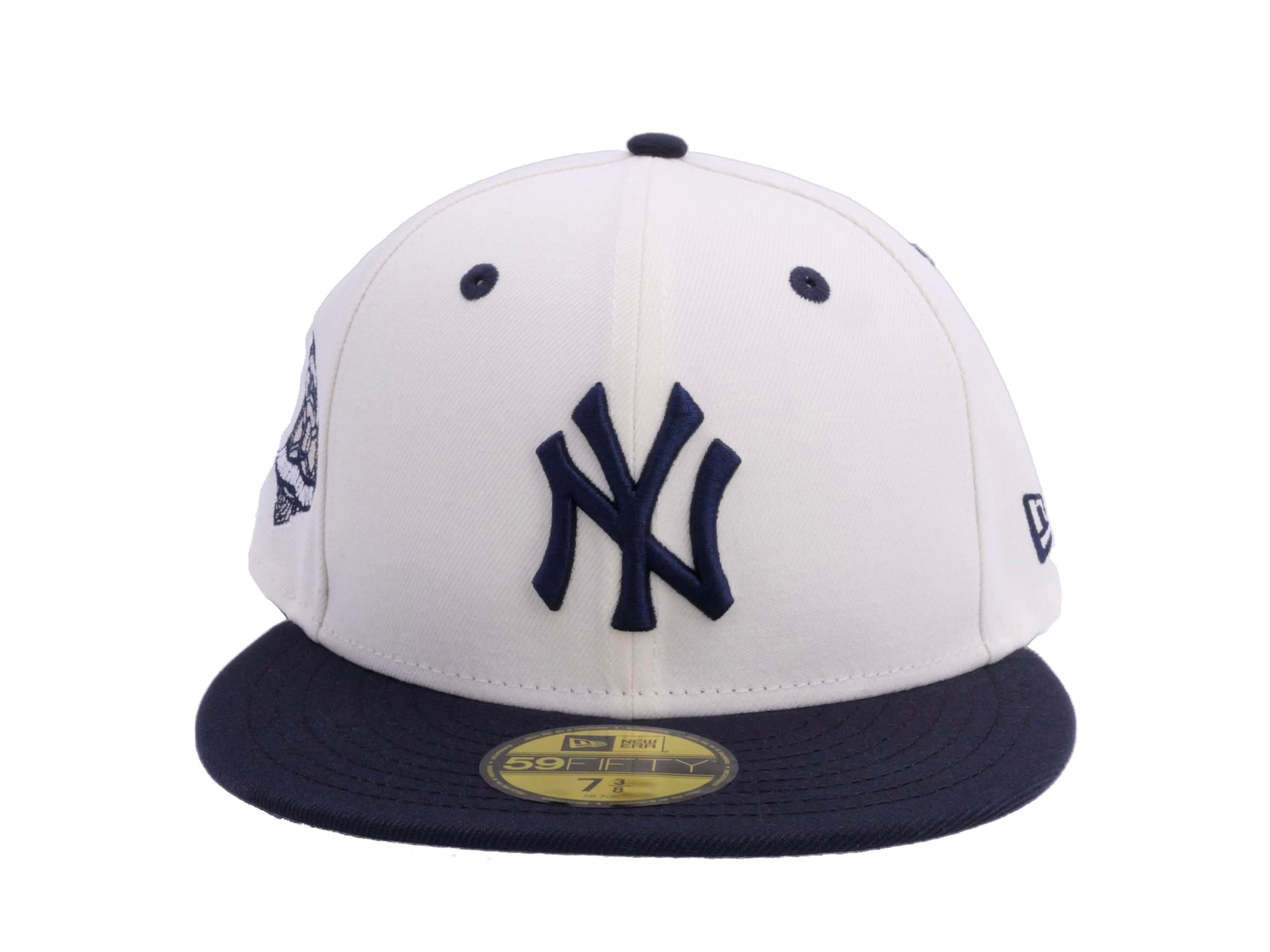 New Era MLB 59FIFTY Cooperstown Authentic Collection Chrome Fitted Hat (7 3/8, New York Yankees, White Black Cooperstown)
