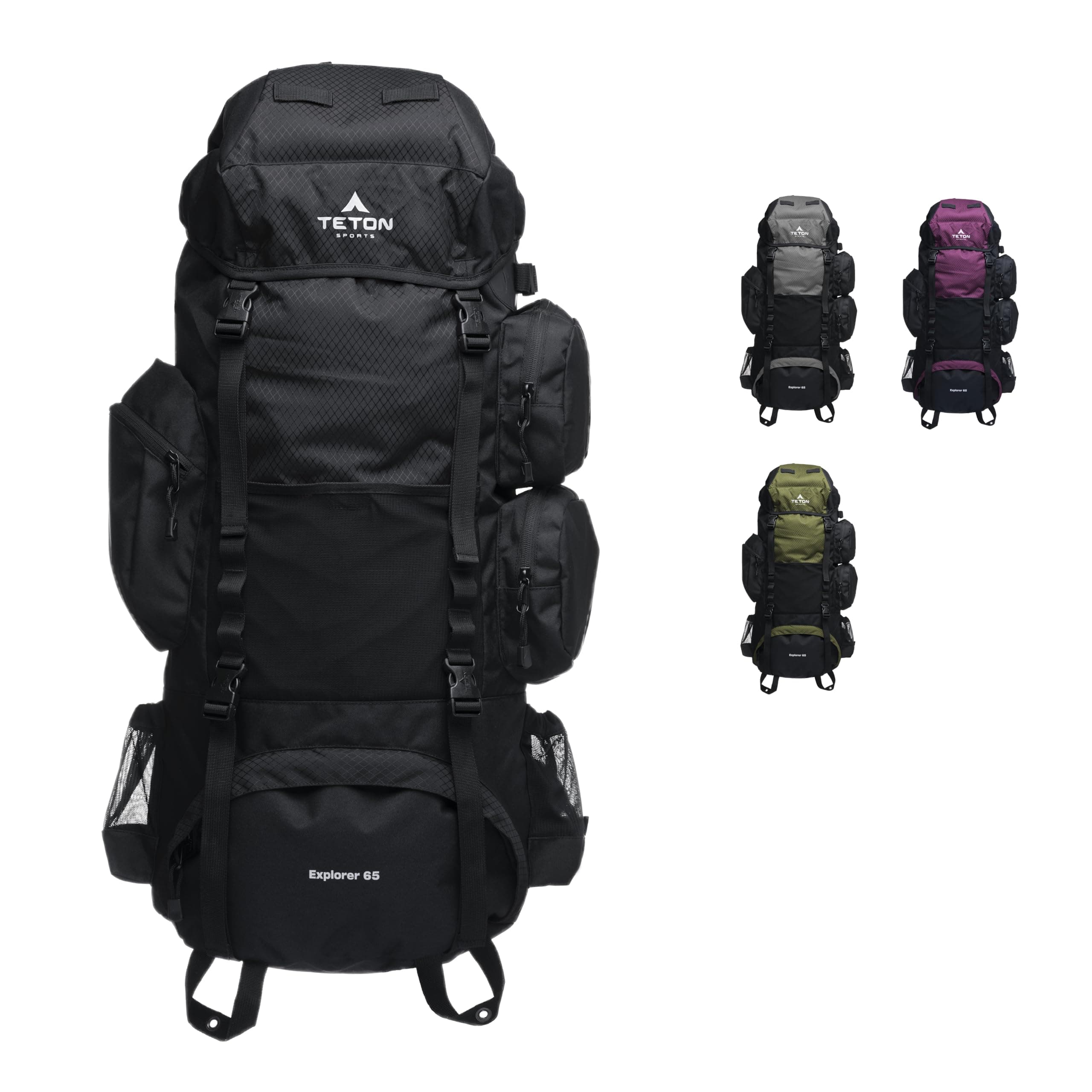 TETON 65L, 75L, 85L Explorer Internal Frame Backpack for Hiking, Camping, Backpacking, Rain Cover Included