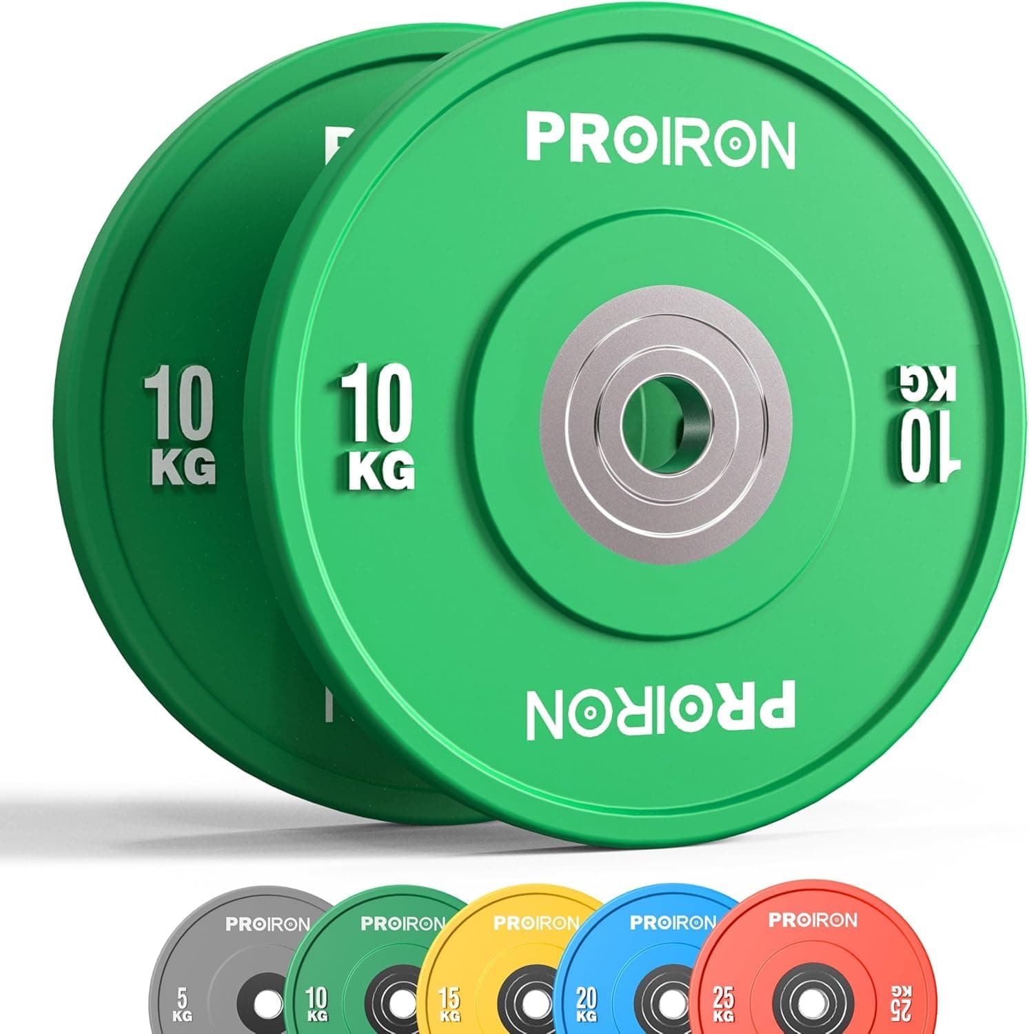 Olympic Rubber Bumper Plates,Floor Protective Weight Plates,2" Solid Weight Plates for Barbell Strength Training and Weight Lifting,Less Impact, Absorb Bounce & Shock,5KG(11LB)/10KG(22LB)/15KG(33LB)/20KG(44LB),Single or Pair