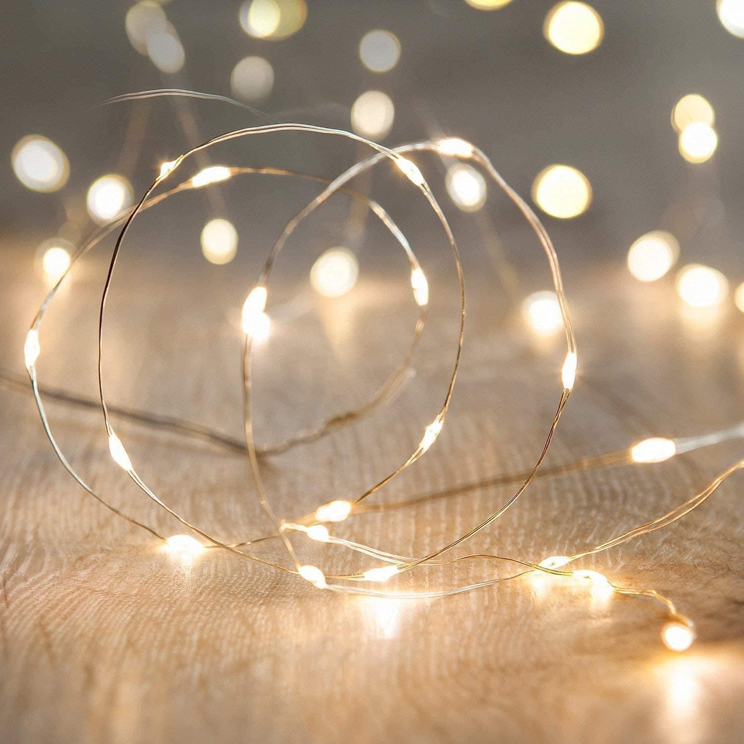 ECVV LED Fairy String Lights, 10Ft/3M 30leds Firefly String Lights Garden Home Party Wedding Festival Decorations Crafting Battery Operated Lights(Warm White)