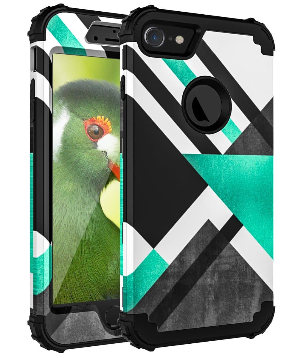 iPhone 6 Case,iPhone 6s Case,OBBCase [Heavy Duty]Three Layer Hybrid Sturdy Armor High Impact Resistant Protective Cover Case For iPhone 6/6s (Only For 4.7"),Marble Green