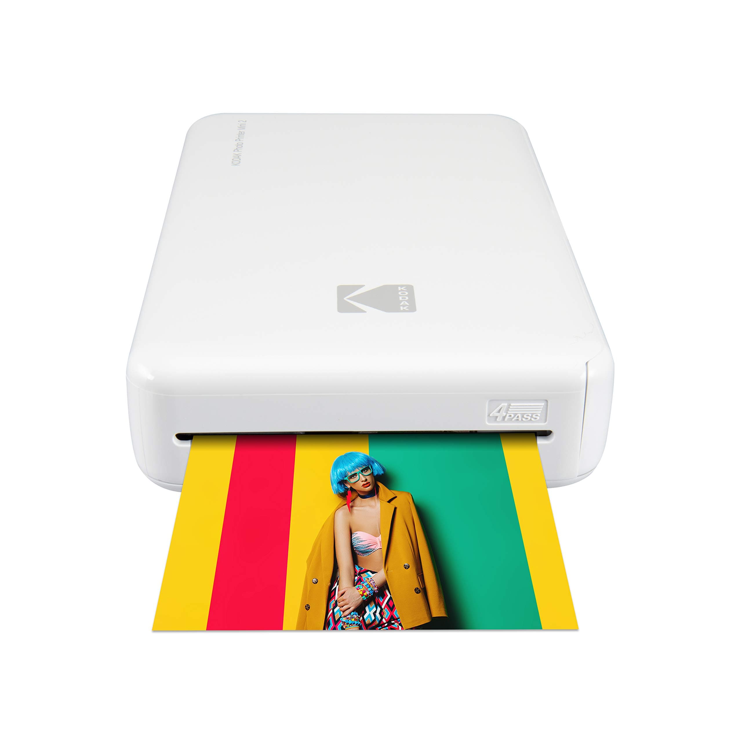 Kodak Mini 2 HD Wireless Mobile Instant Photo Printer with 4Pass Patented Printing Technology, Compatible with iOS and Android Devices - White