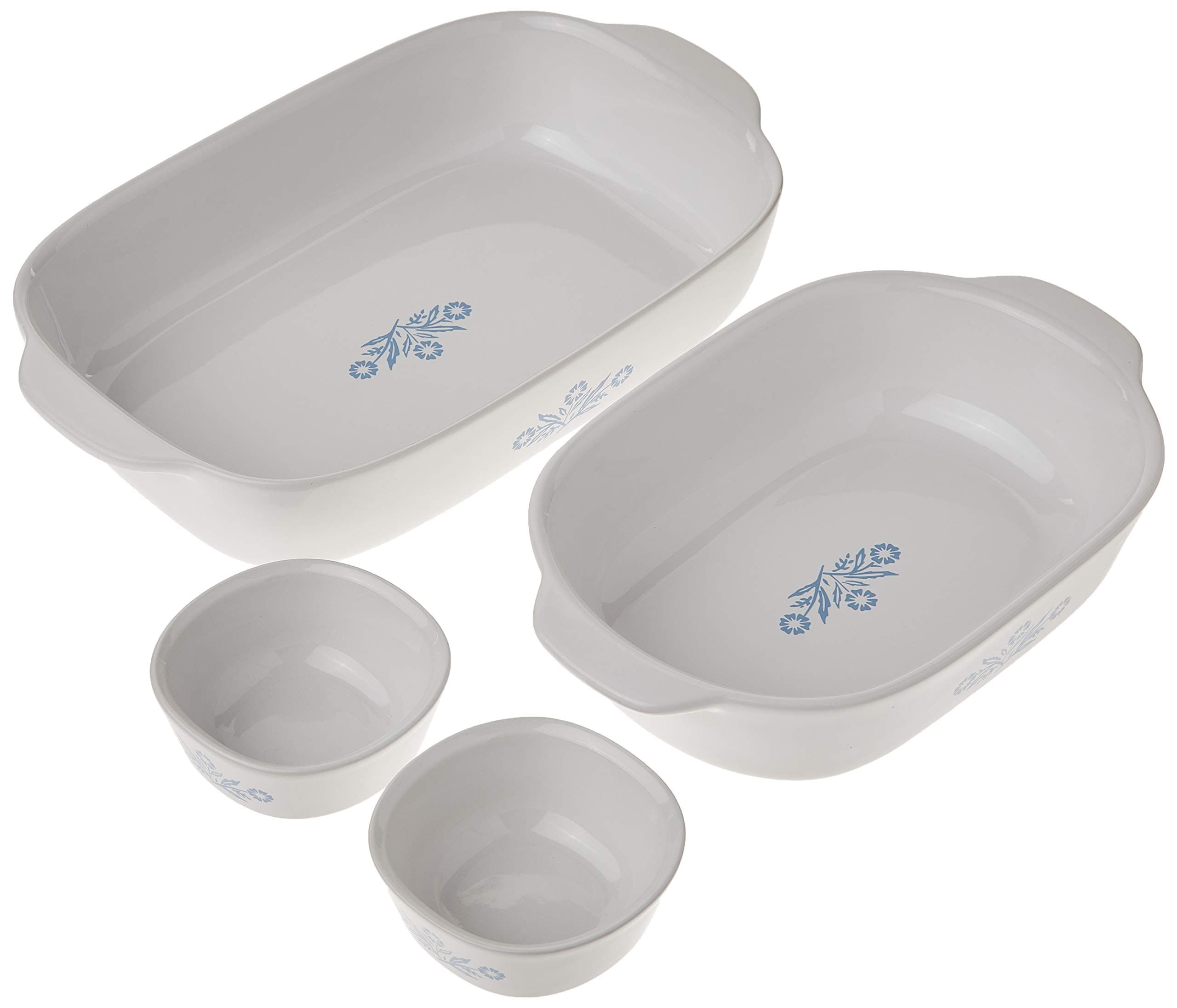 Corning Ware Cornflower KC37845 Corningware Cornflower 4-Piece Ceramic Bakeware Set 2.1 WHITE, normal