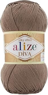 Alize Diva Hand knitting yarn ...688 Milky Brown Melange