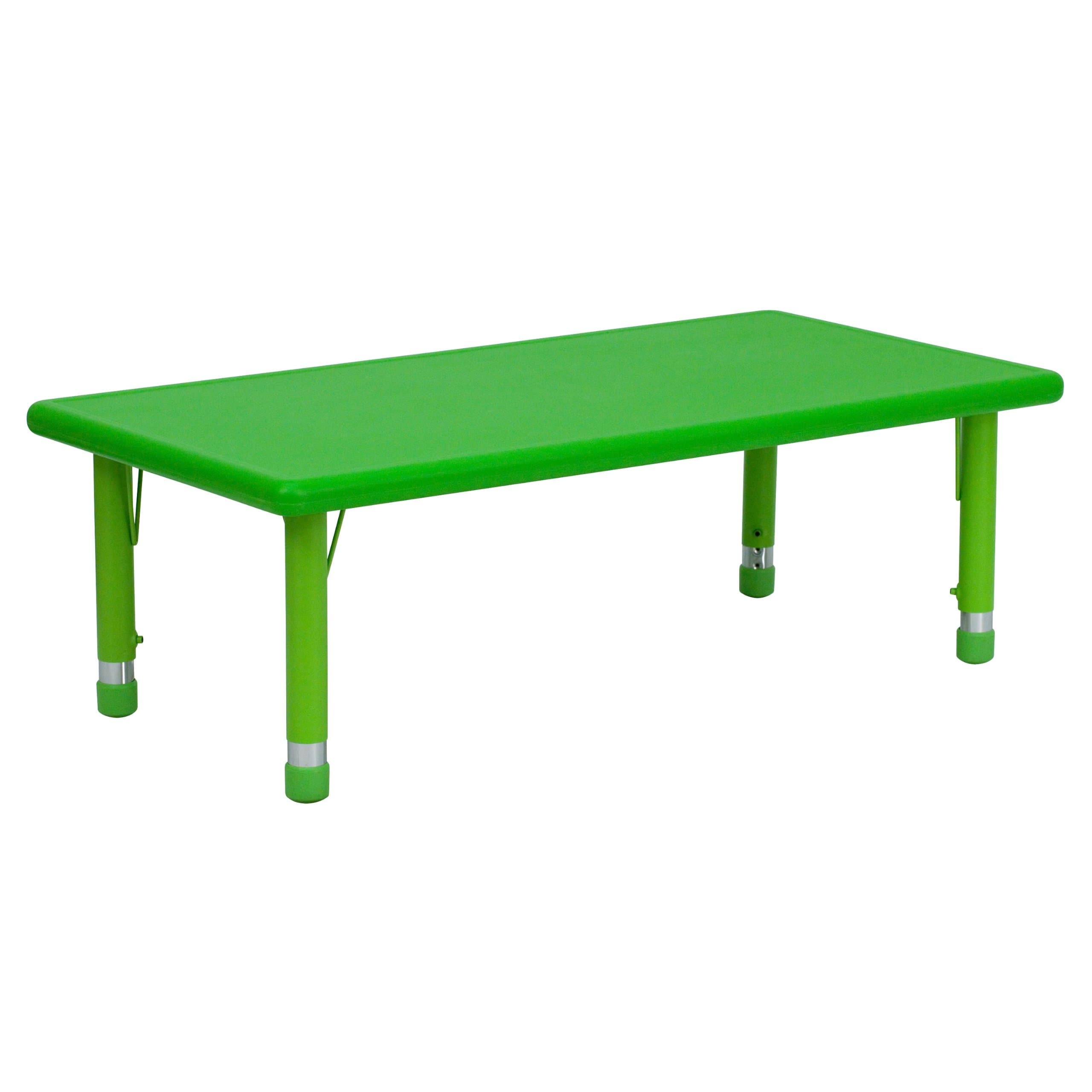 Wren 24''W x 48''L Rectangular Green Plastic Height Adjustable Activity Table