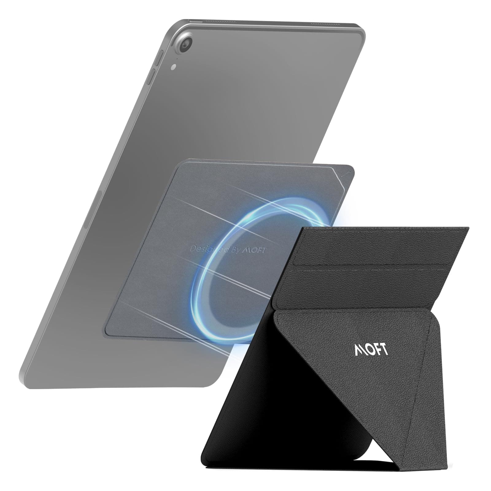 Snap Tablet Stand, Compatible for iPad mini 6/5/4/3/2/1 and 7.9"-9.7" Tablets,Adjustable, Foldable, Portable, Swith-Friendly with The Magic Keyboard and More, Jet Black