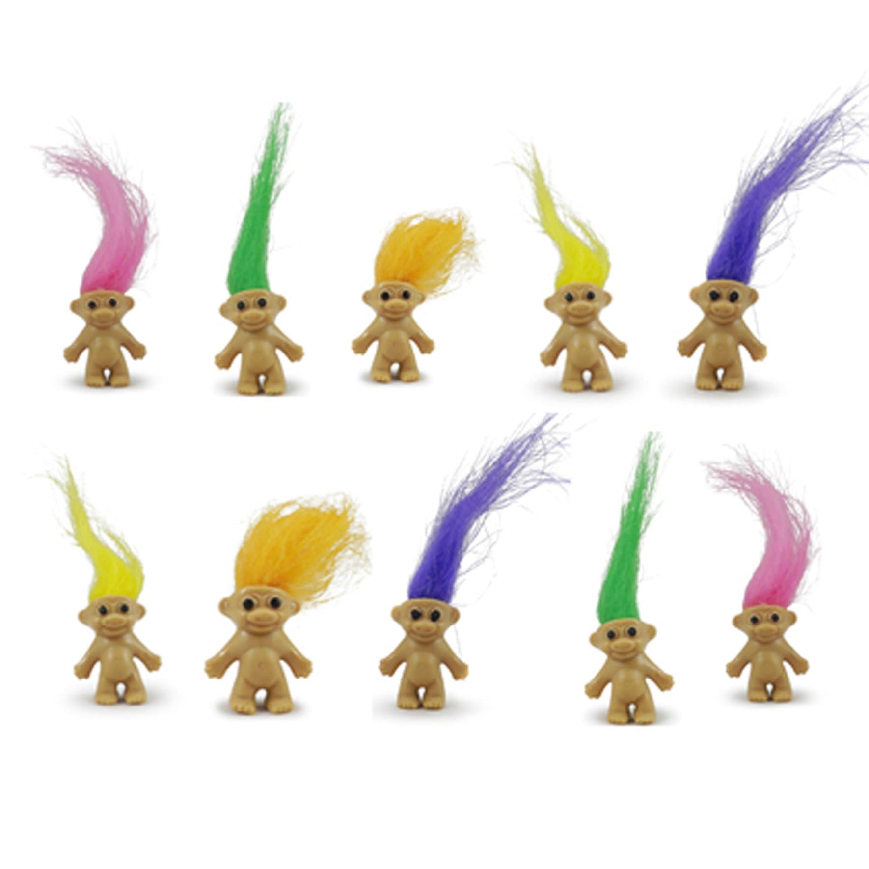 80s Party Table Decorations Ten Mini Trolls 2cm tall Super cute