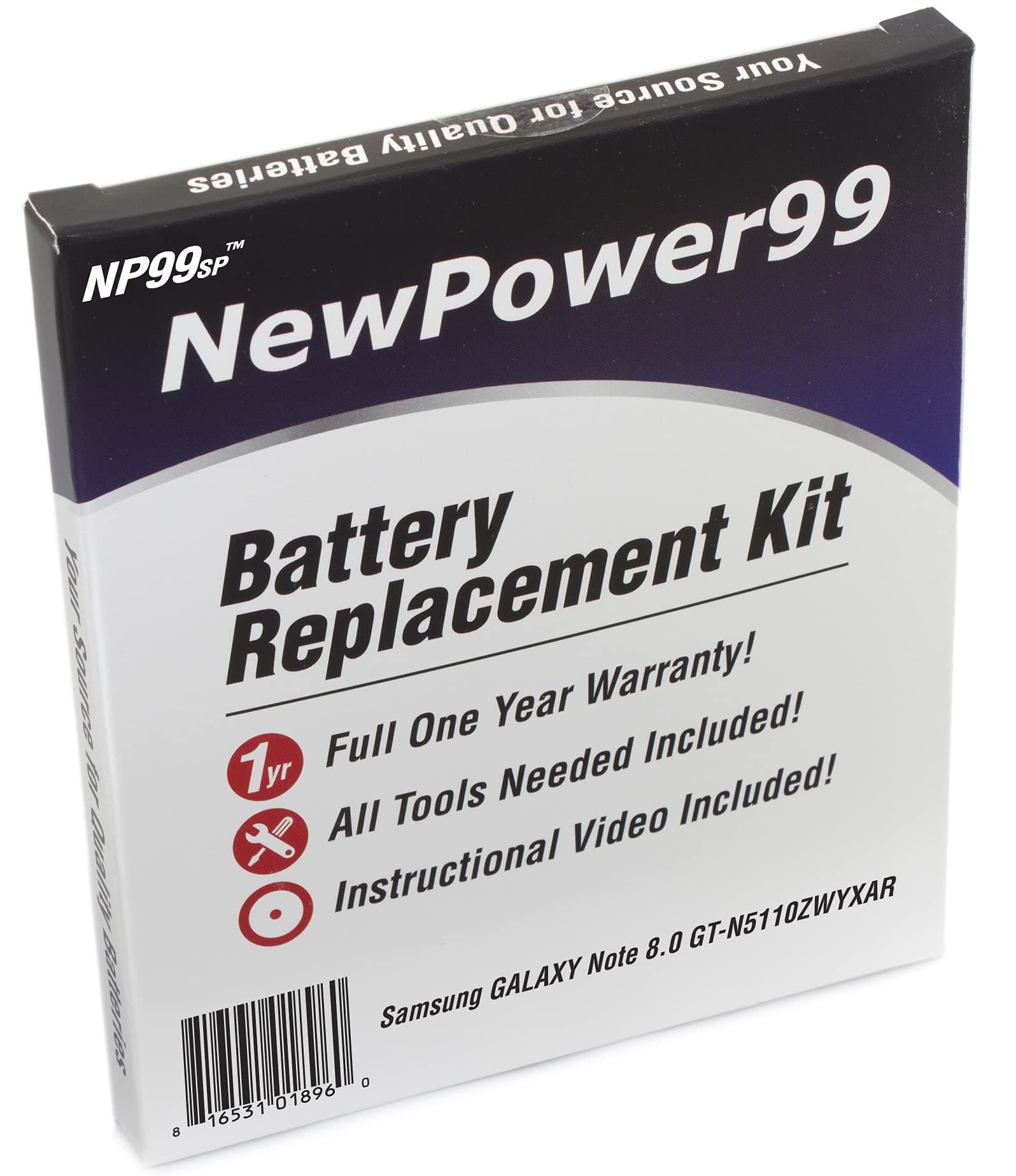 NewPower99 Battery Replacement Kit with Battery, Instructions and Tools for Samsung Galaxy Note 8.0 GT-N5110ZWYXAR