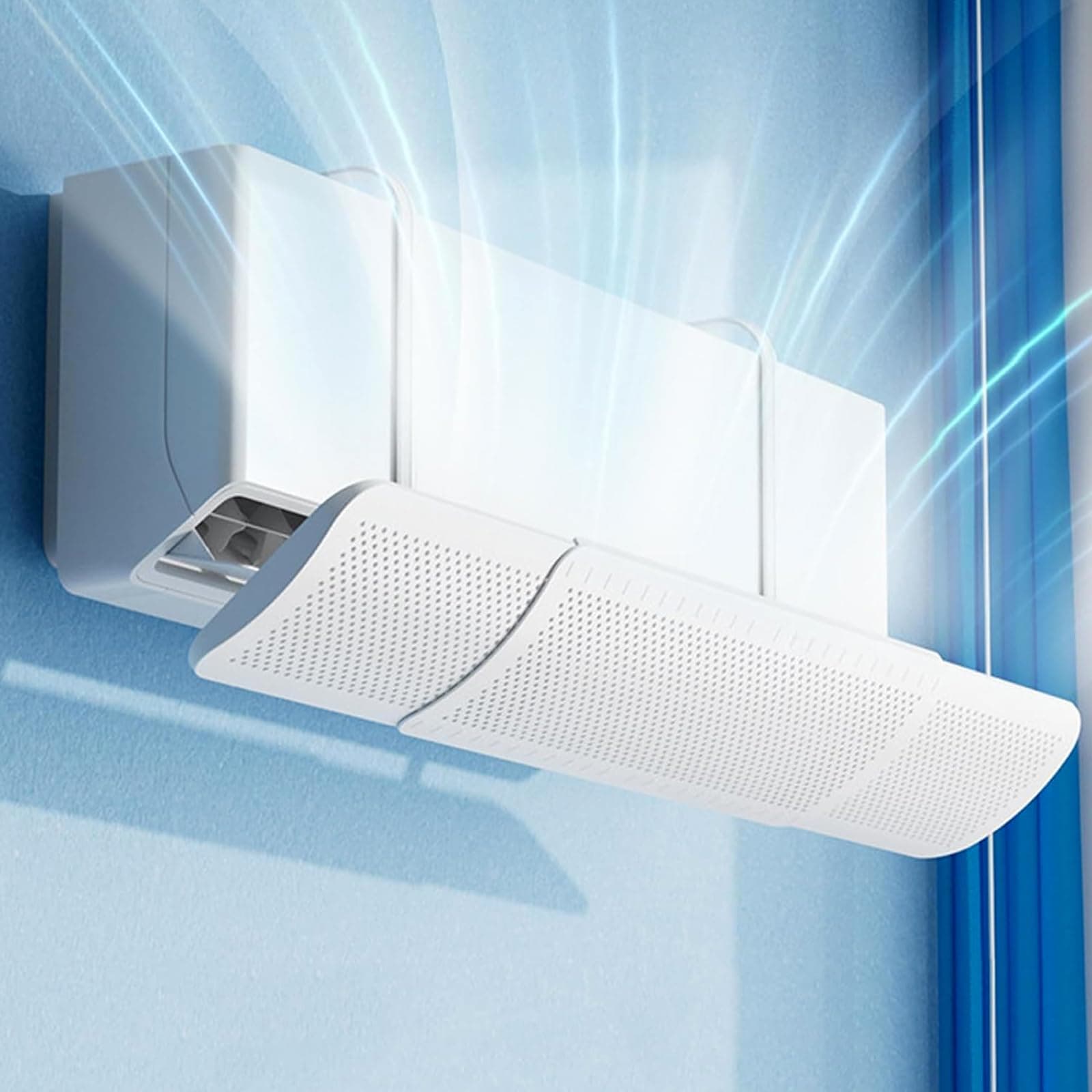 AnnuoYiAir Conditioner Deflector, Adjustable Split Air Conditioner Air Flow Guide, Foldable Confinement Air Flow Guide Wing Air Cooled Baffle Wind Direction Telescopic(Stretchable 58-92cm)