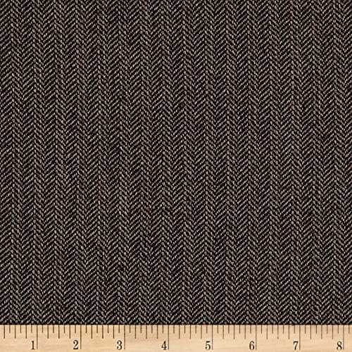 Ametex 0571421 Herringbone Wool Suiting Multi Fabric by The Yard, Brown/Multicolor