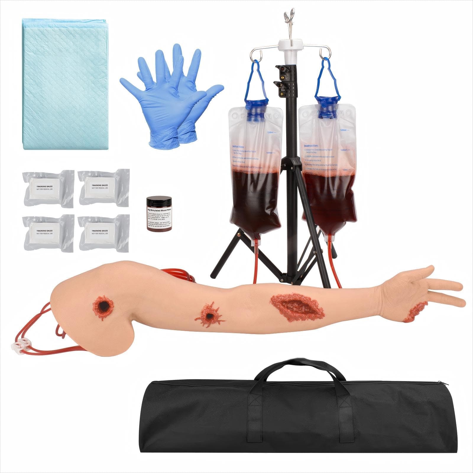 Wound Packing Arm Trainer, Bleeding Control Simulator for Tourniquet Training and Stop the Bleeding Training Light
