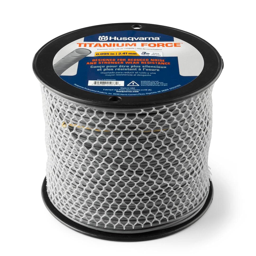 Titanium Force 0.095-Inch, 840-Foot Spooled String Trimmer Line, Professional Grade Copolymer Weed Eater Line with Cutter