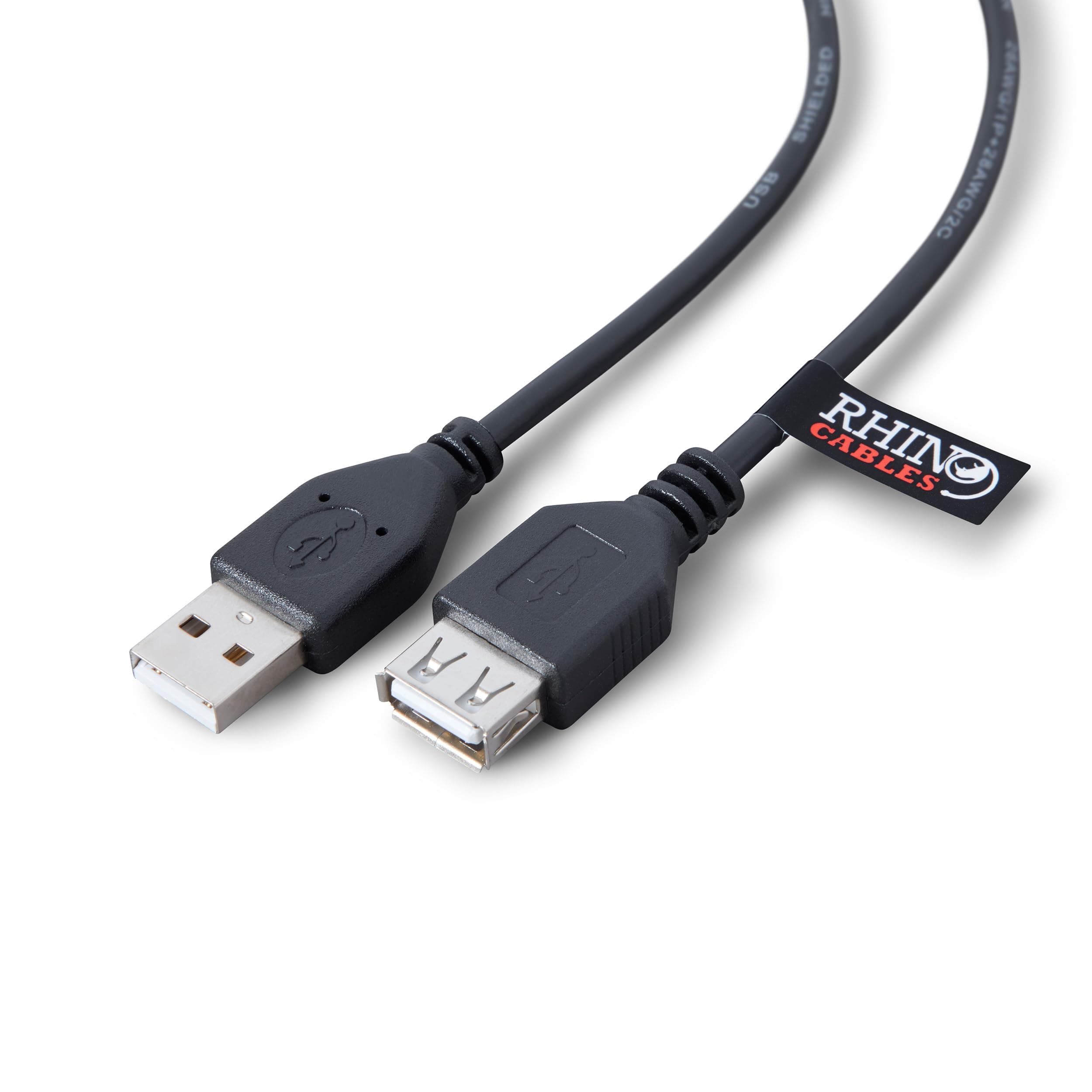 rhinocables USB 2.0 A-A Extension Cable | High-Speed Data Transfer (480mbps) | Hassle-Free, Reliable Connectivity with All USB A Devices - Printers, Cameras, Mice, Keyboards & More (3m,Pack of 1)